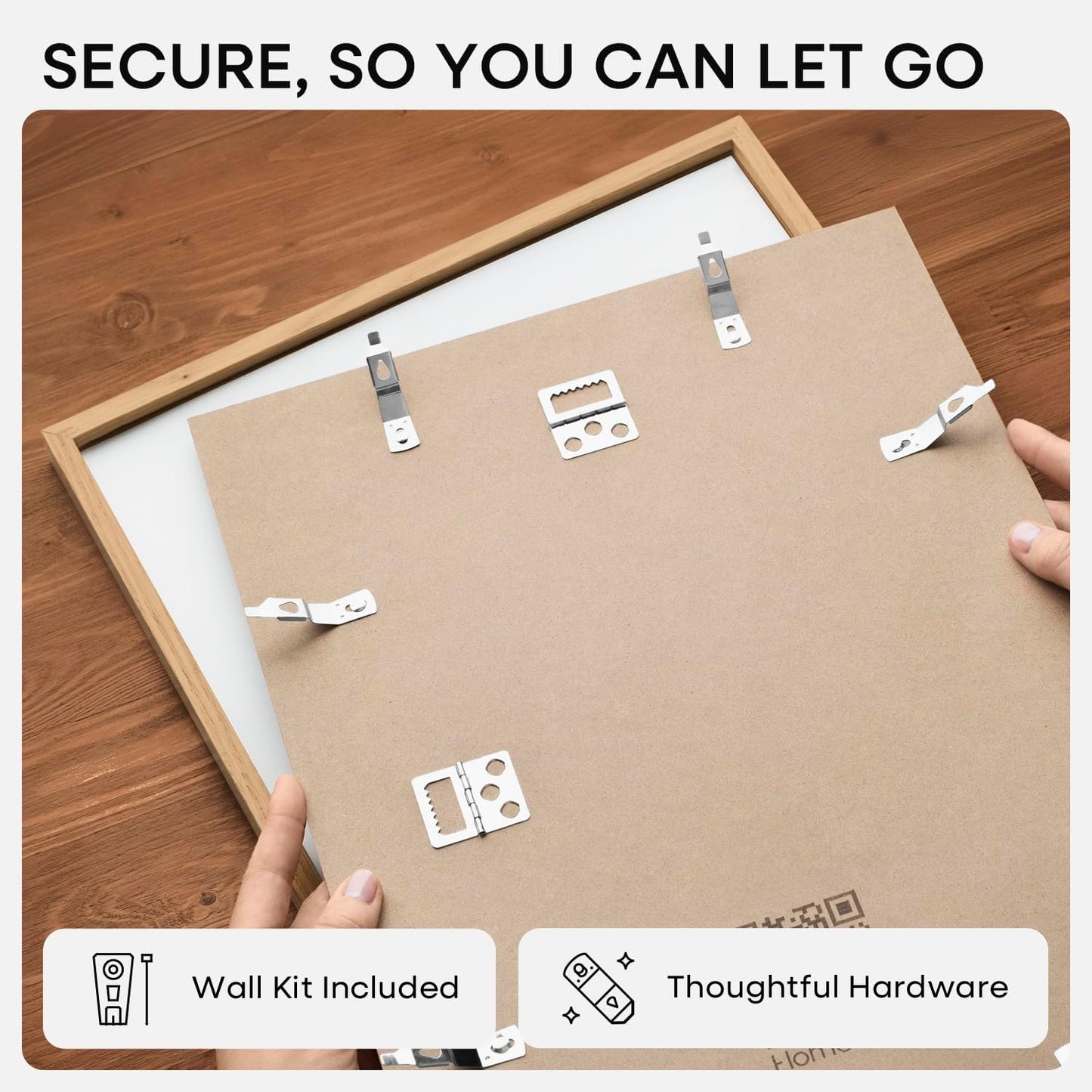 Homeforia 14x17 Natural Oak Wood Picture Frame with 11x14 Mat, Tempered Glass, Wall Hook Included