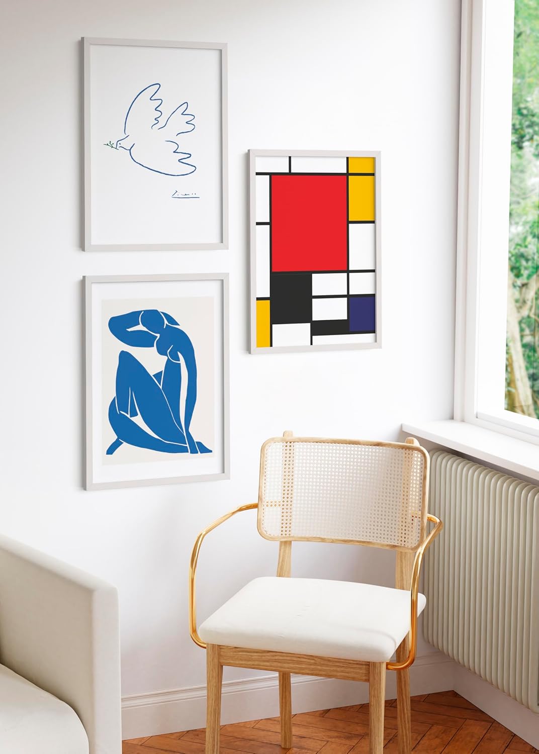 HAUS AND HUES 20x30 White Metal Picture Frames - Features Premium Aluminum, Vertical & Horizontal Hang, Shatterproof Plexiglass - Perfect for Home, Room, Office (20x30 in, White, Set of 3)