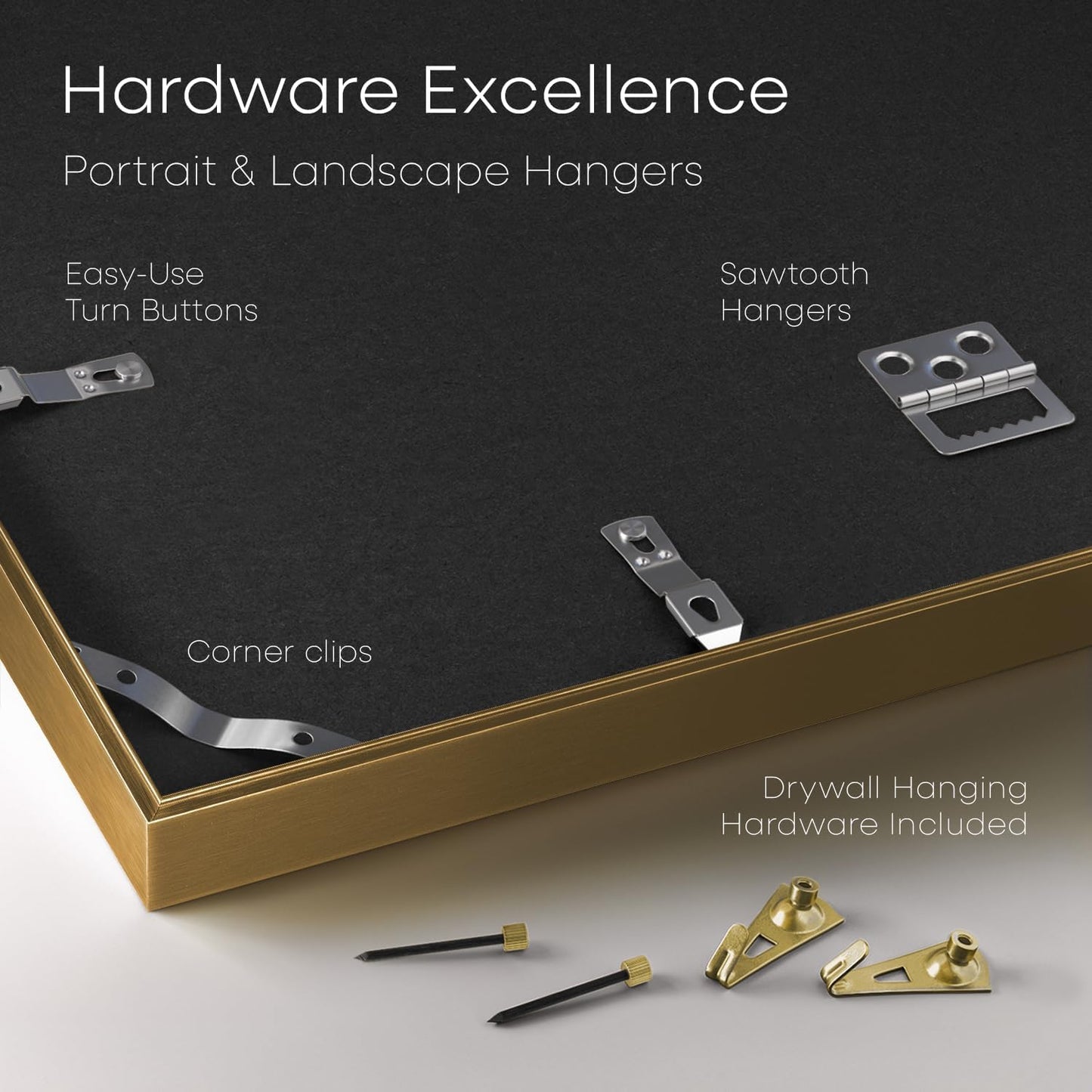 Homeforia 22x28 Picture Frame Bronze, High End Metal 22 x 28 Large Poster Frames with Mat 18 by 24 Photo, 22x28 Brass Frame Matted to 18x24 Print, 28x22 Thin Frames, Tempered Glass, Wall Kit, Set of 1