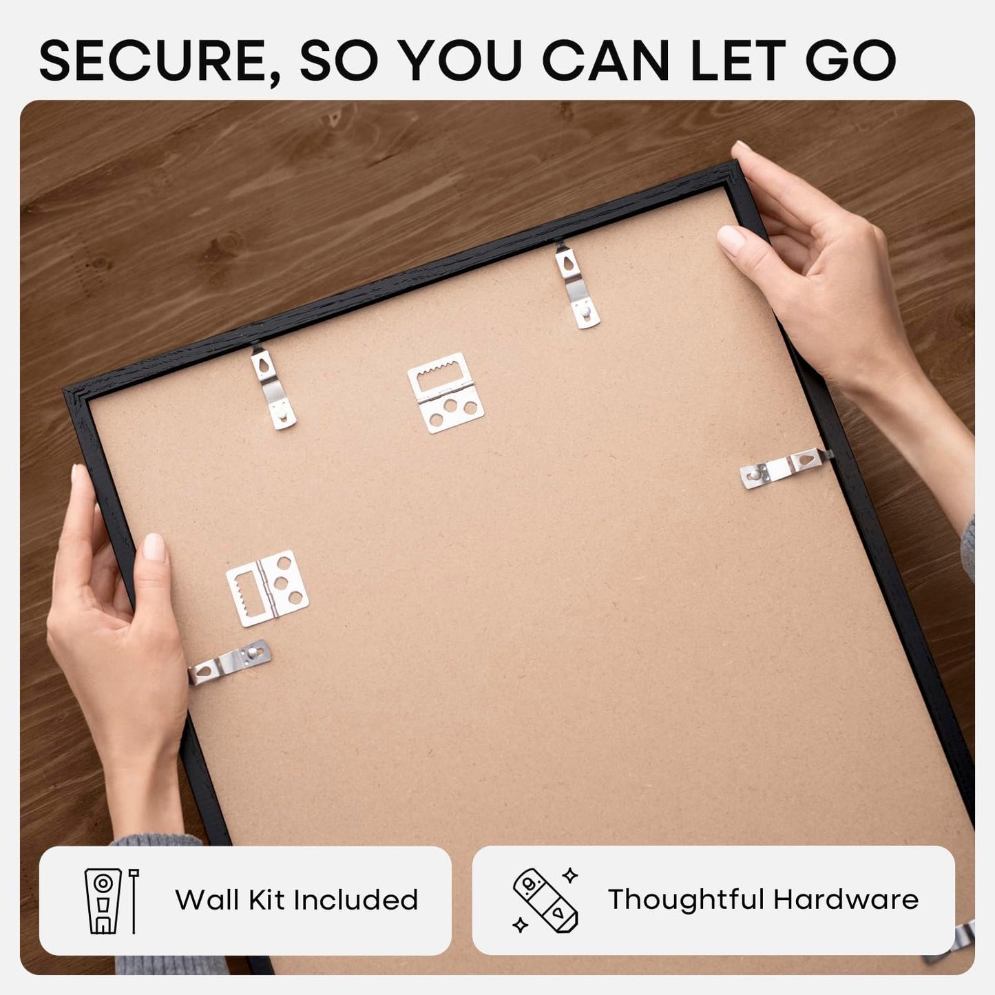 Homeforia 14x22 Frame Black Wood, High End Oak 14x22 Picture Frames with Mat 12x16 Photo, 14 x 22 Wooden Poster Frame Matted to 12 by 16 Print, 22x14 Hanging Frames, Tempered Glass, Wall Kit, Set of 1