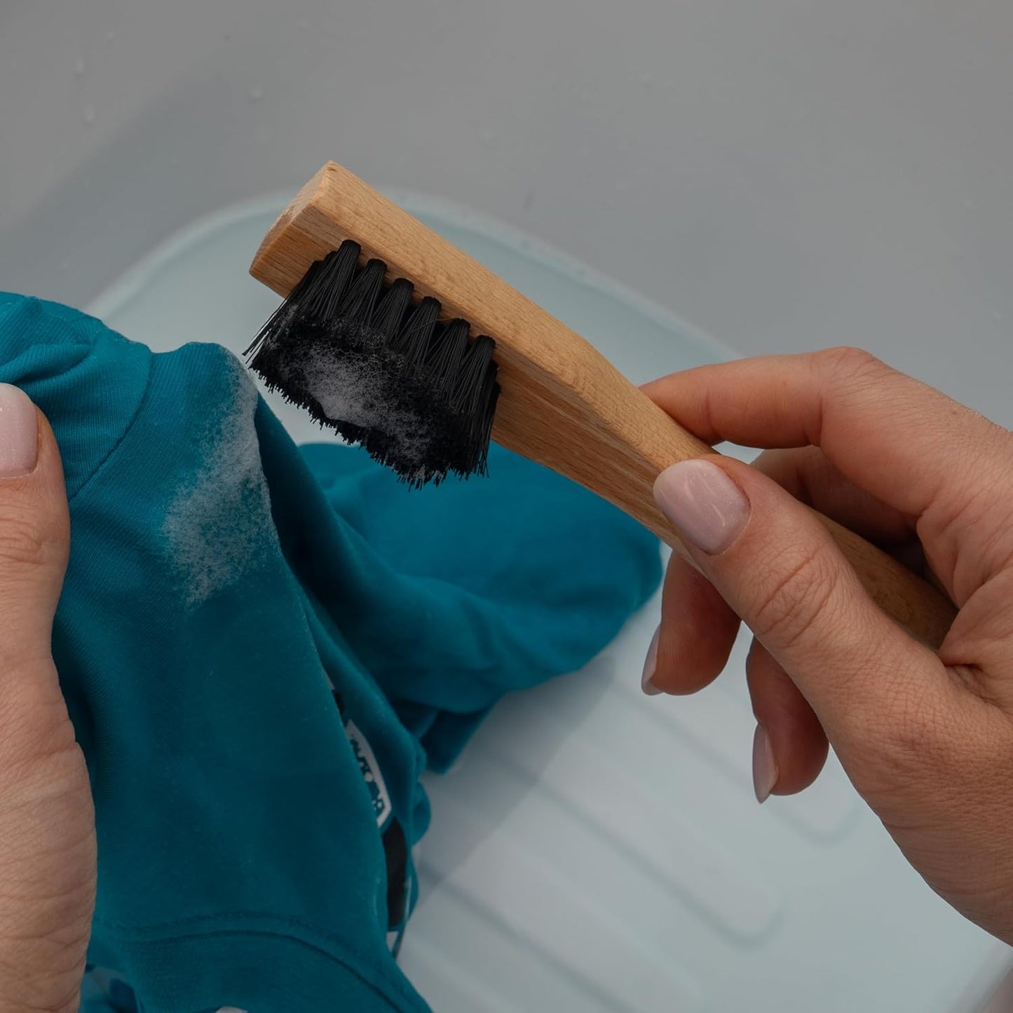 KONEX Laundry Brush - European Economy Laundry Brush for Stains on Clothes, Incredible Stain Remover with Sturdy Bristles, Convenient Handheld Design for Effortless Cleaning