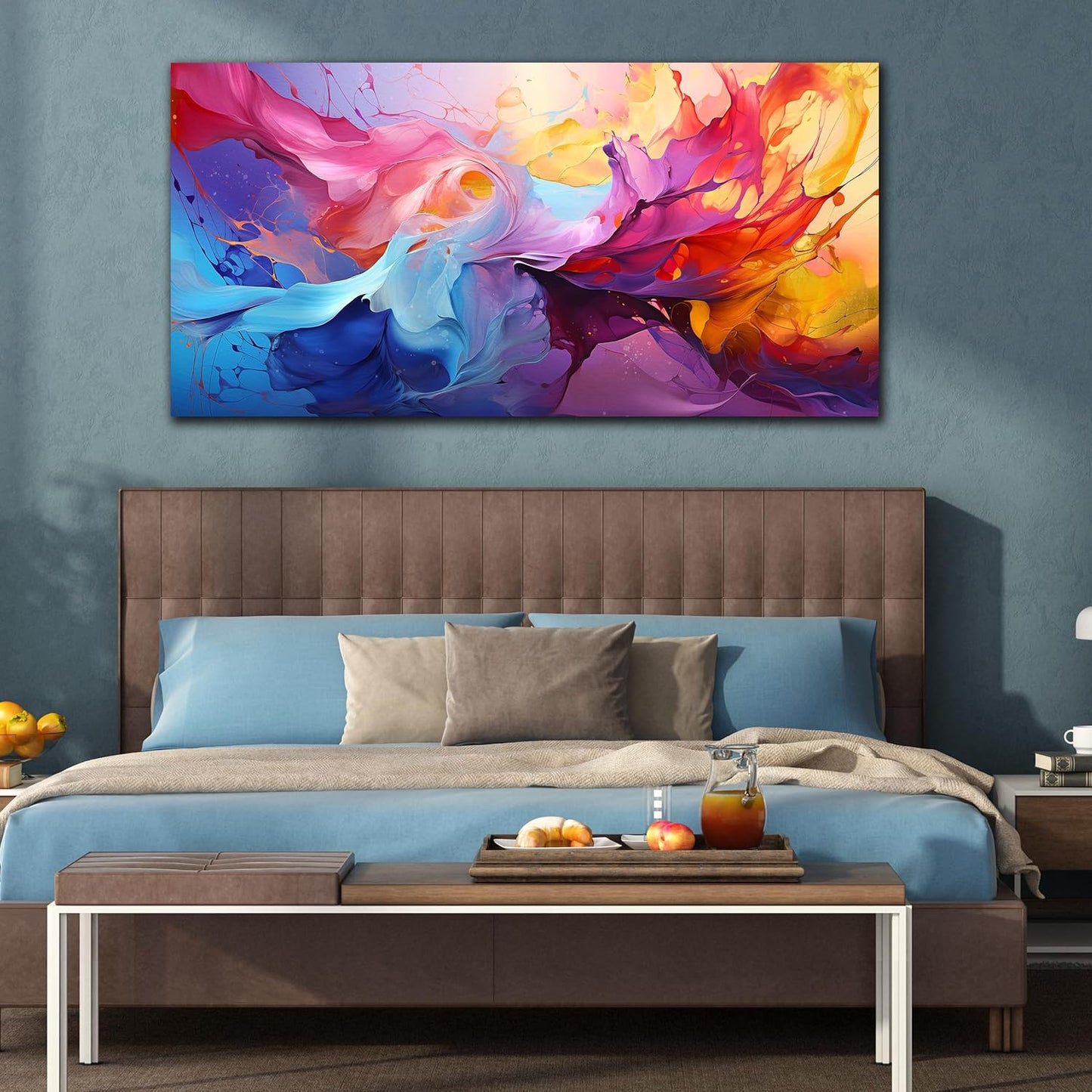 GUGIKA Abstract Wall Art for Living Room, Colorful Canvas Wall-Art for Bedroom, Print, 29x59 Inches