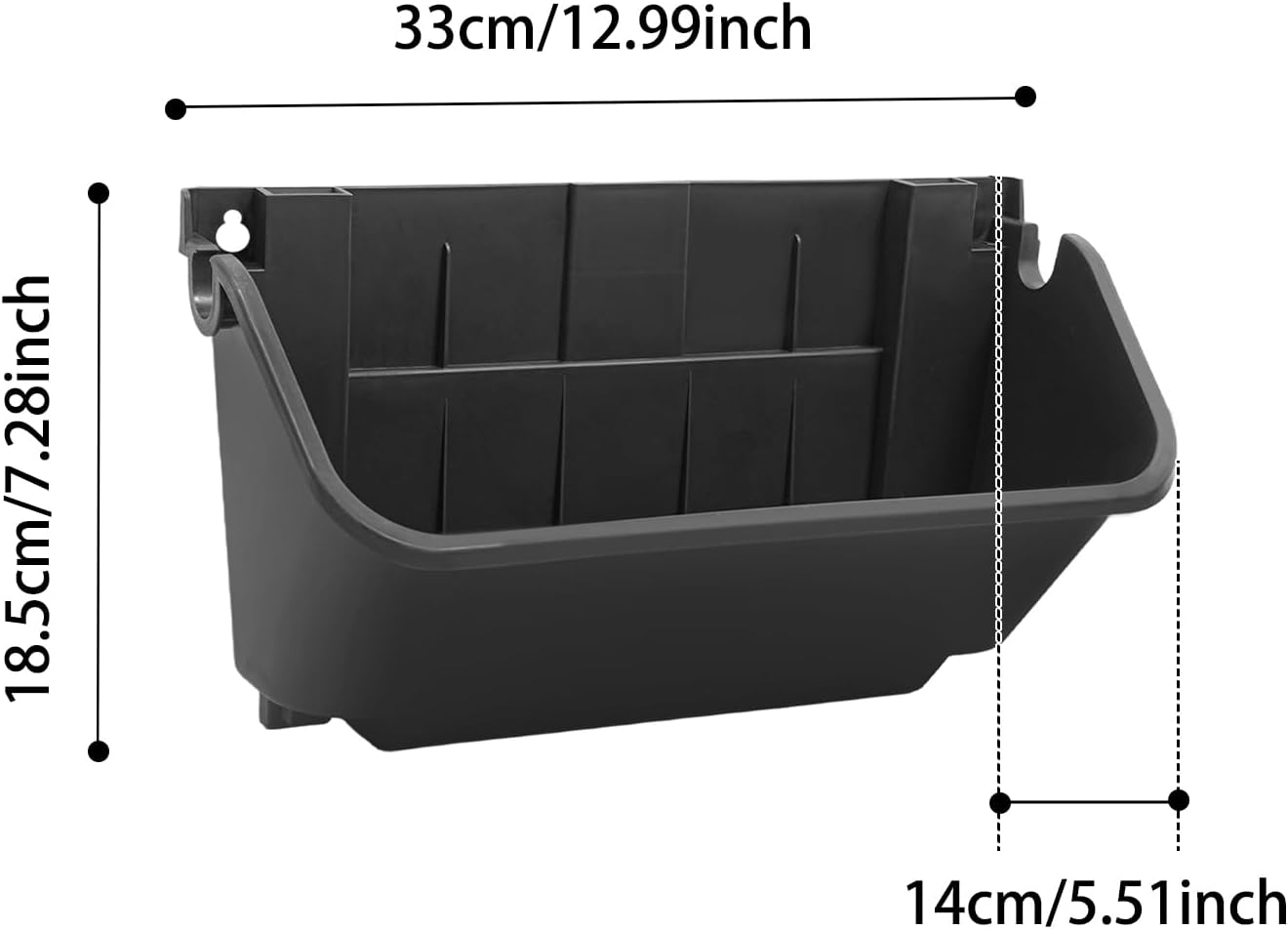 18Pcs Vertical Wall Planter, 13 inch Wall Mounted Garden Planters, Plastic Wall Hanging Planter with Drainage Holes, Wall Planters for Patio Outdoor Decor, Balcony Plant Hanging Flowerpot (Black)