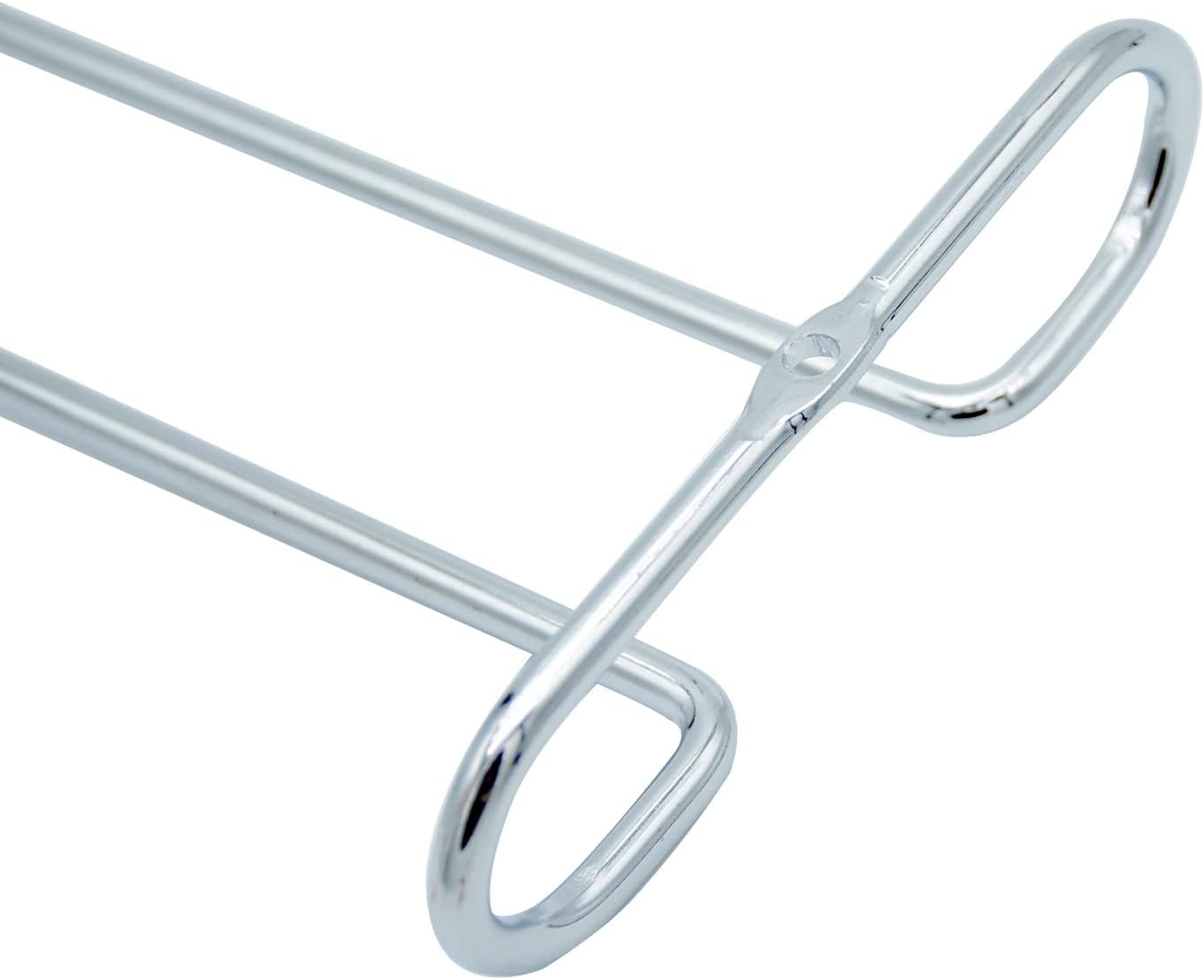 10 Inch Wine Glass Rack Under Cabinet Shelf Stemware Storage Hanging Hanger Organizer Glasses Holder with Drying Under Counter Metal for Kitchen and Bar Set of 4 Silver