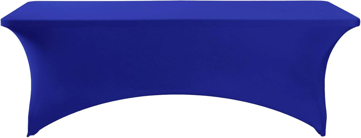 2Pack Spandex Table Cover for 8FT or 4ft or 6ft Table Universal Fitted Stretch Tablecloth for Party, Banquet, Wedding and Events-Royal Blue