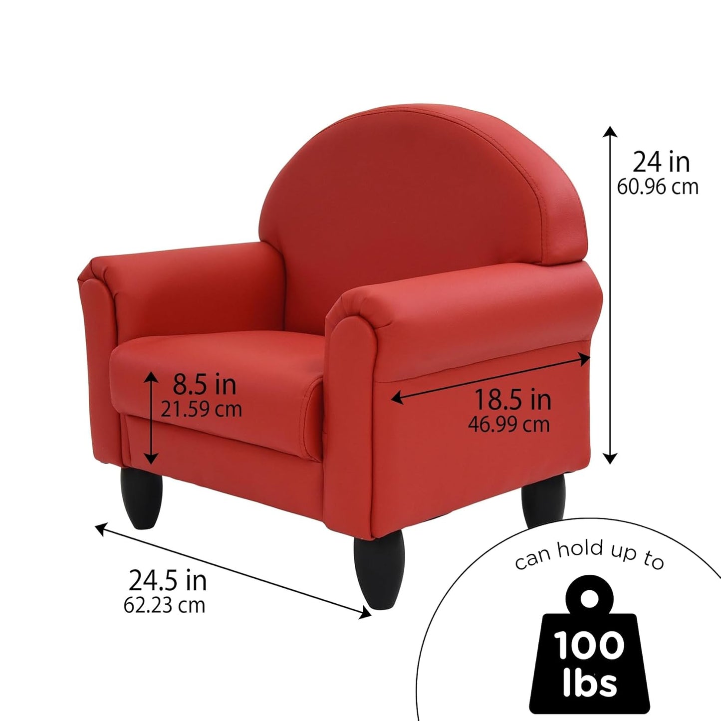 Children's Factory As We Grow Toddler Chair, Red, CF805-196, Flexible Seating for Daycare or Preschool, Kids Reading Chair, Playroom Furniture