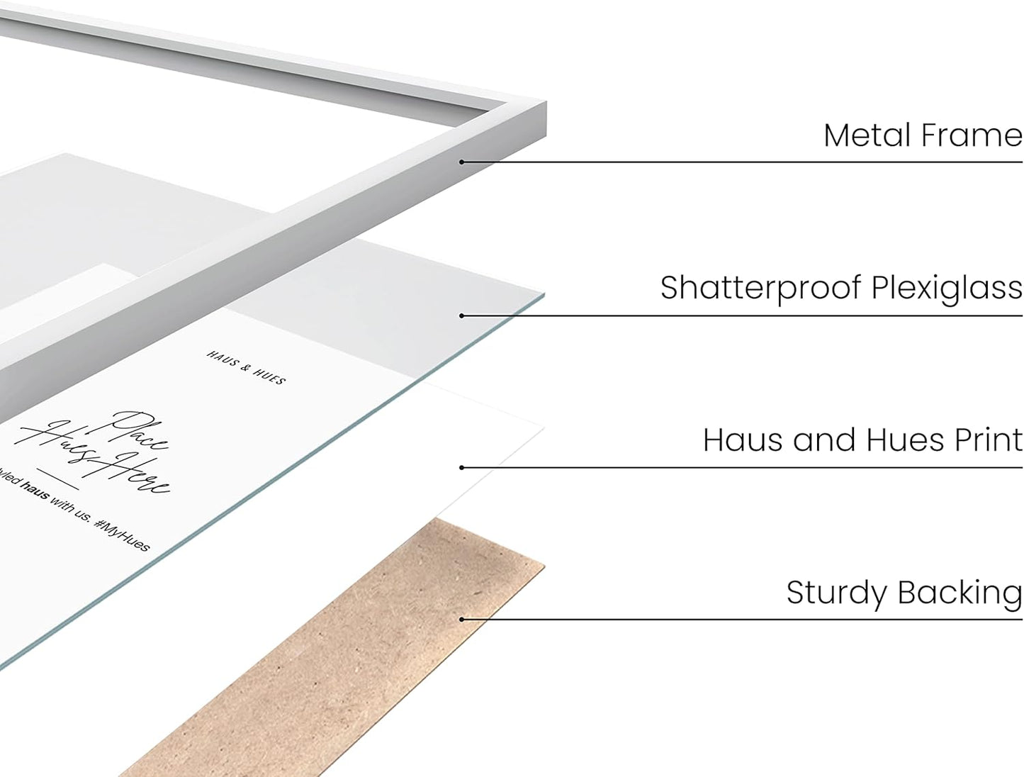 HAUS AND HUES 24x36 White Poster Frame - 24x36 Inch White Aluminum Frame for Large Photos