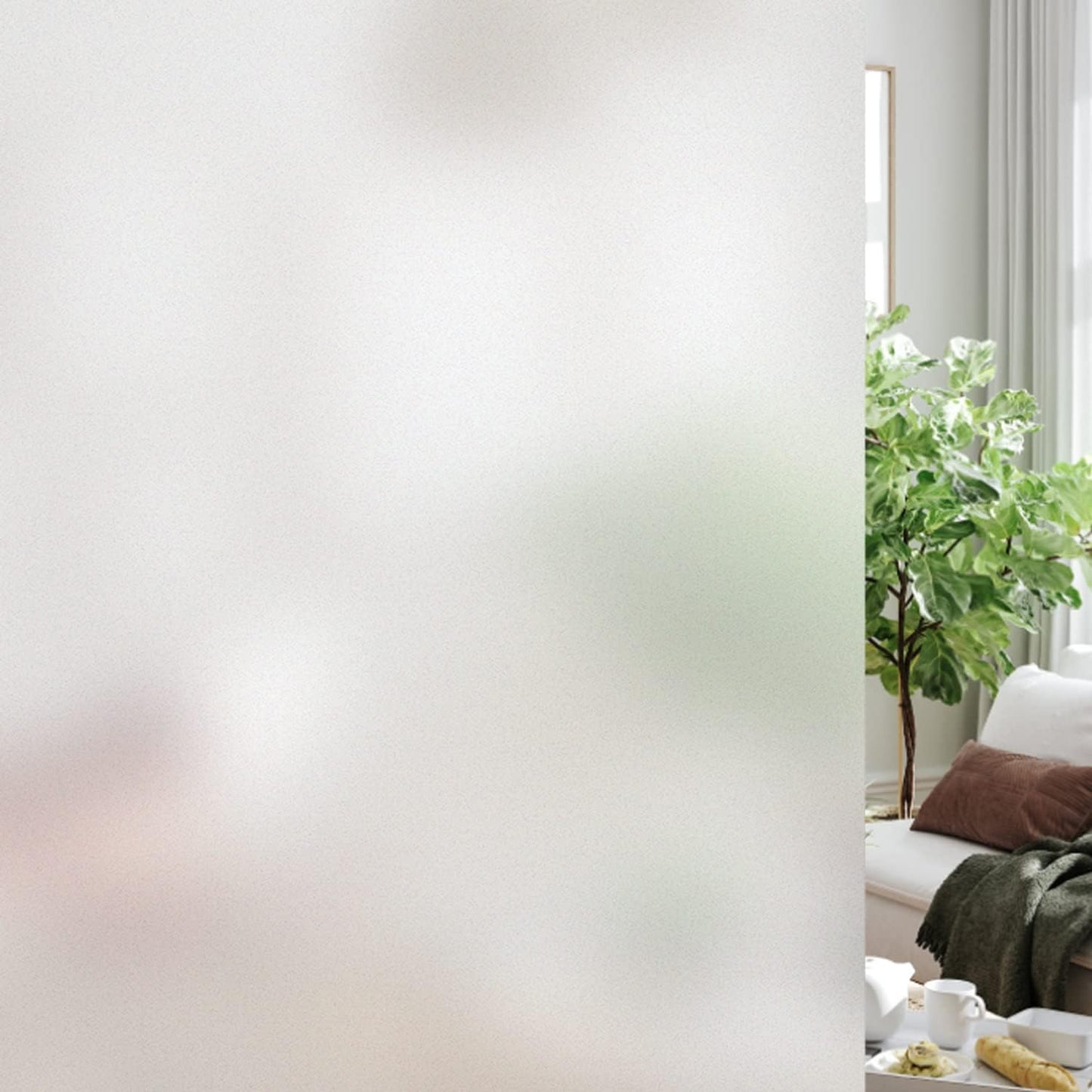 HIDBEA Frosted Window Privacy Film Heat Control UV Blocking, Static Cling Non-Adhesive Reusable Door coverings for Bathroom Home Office (Frosted 29.5 Inch x 13.1 Feet)