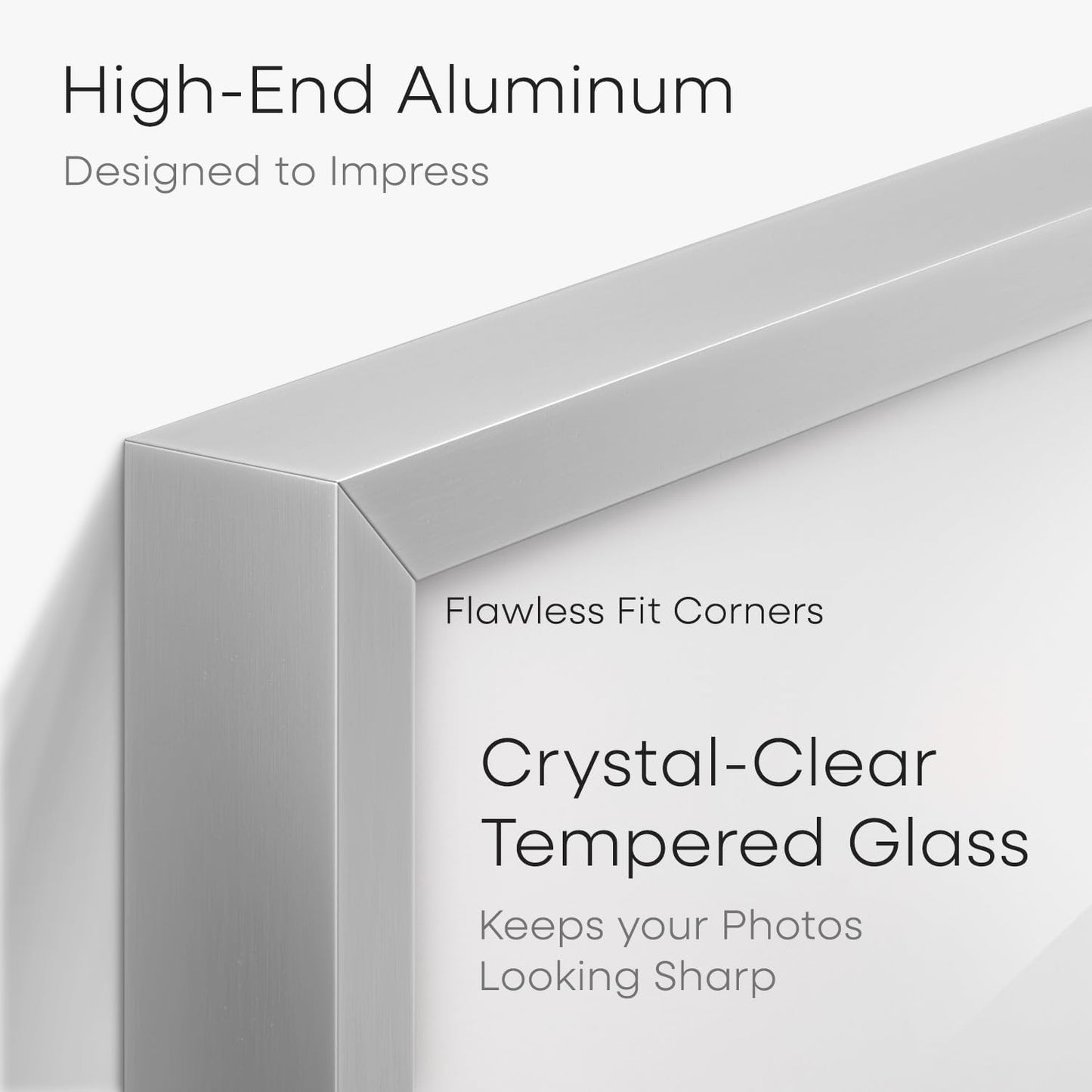 Homeforia 12x17 Picture Frame Silver, High End Metal 12x17 Frames with Mat 10x15 for Photo, 12 x 17 Silver Poster Frame Matted to 10 x 15 Print, 17x12 Hanging Frame, Tempered Glass, Wall Kit, Set of 1