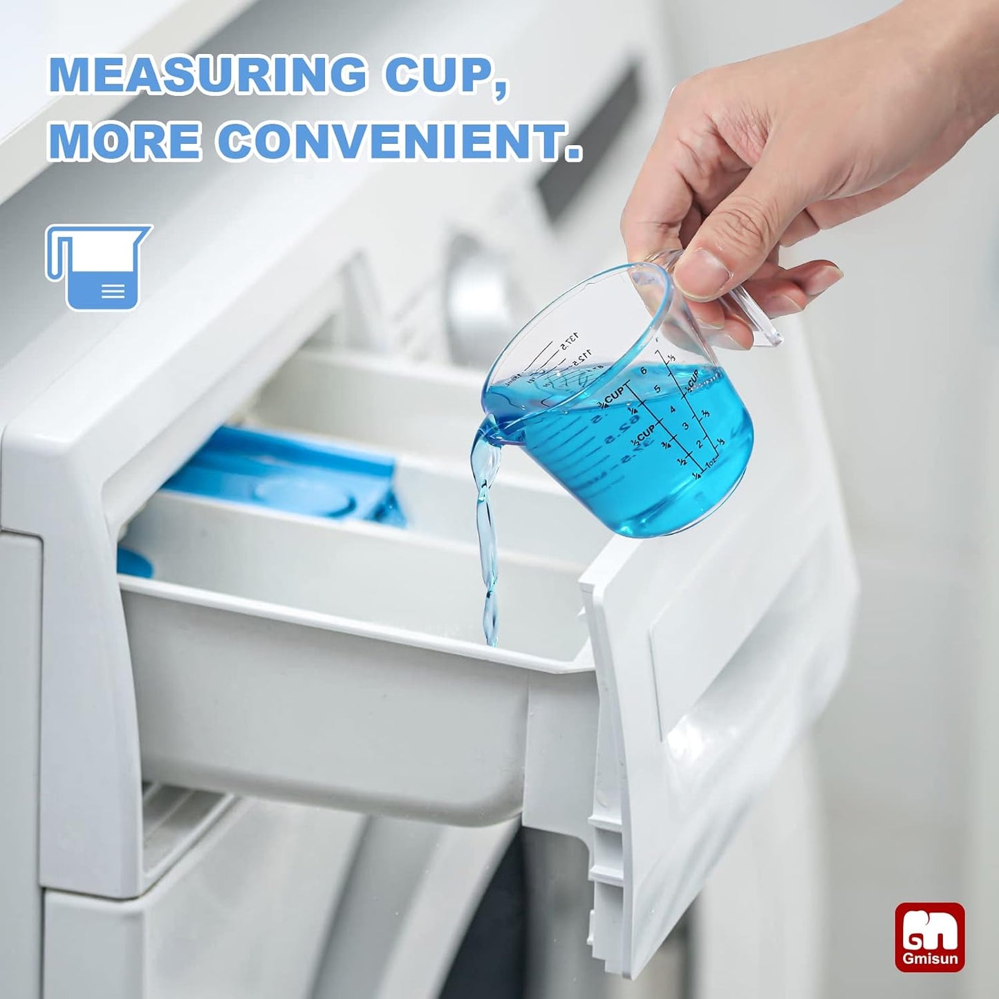 GMISUN Laundry Detergent Dispenser, 2 Pack Liquid Laundry Soap Dispenser, 64oz Storage Container for Farmhouse Laundry Room Decor, Liquid Bottle Organizer for Detergent/Softener/Bleach