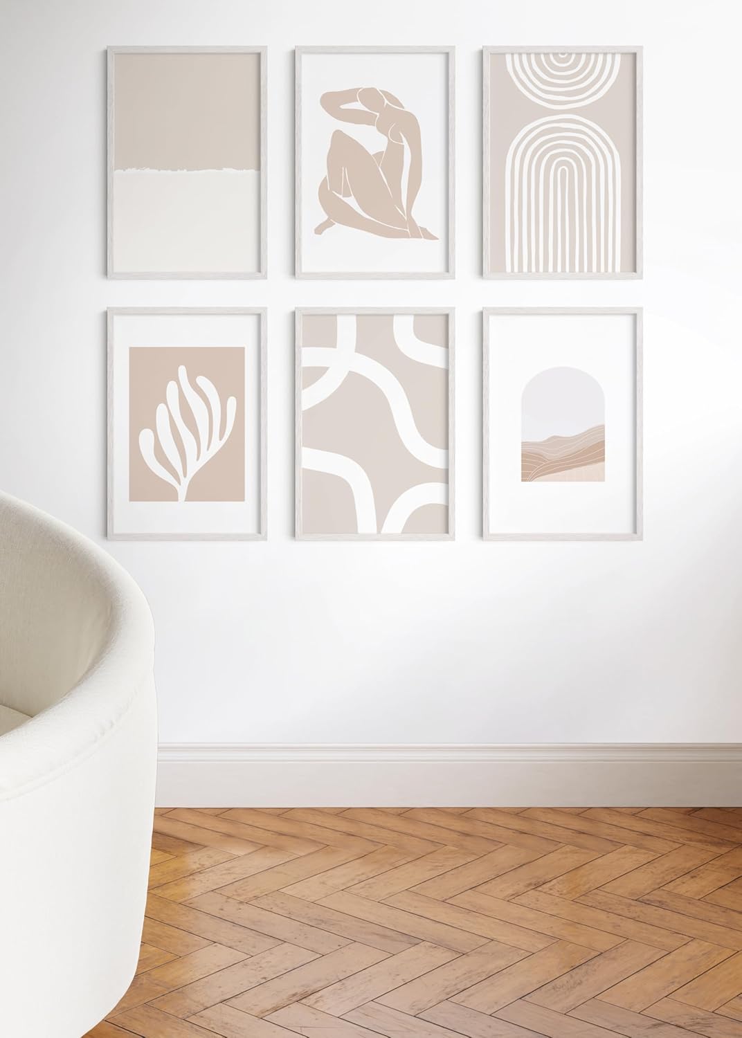 HAUS AND HUES 20 x 30 Frame Set of 9-20 By 30 Picture Frame, 20x30 Poster Frame Wood, Big 20 Inch x 30 Inch Frame, Natural 30x20 Picture Frame, 20 x 30 Picture Frame (Standalone White Oak)