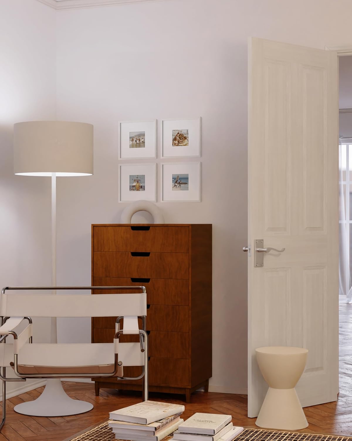 HAUS AND HUES 10x10 Square Picture Frames Set of 15 - White Oak Frames with Plexiglass, Modern Style, Wall Mountable