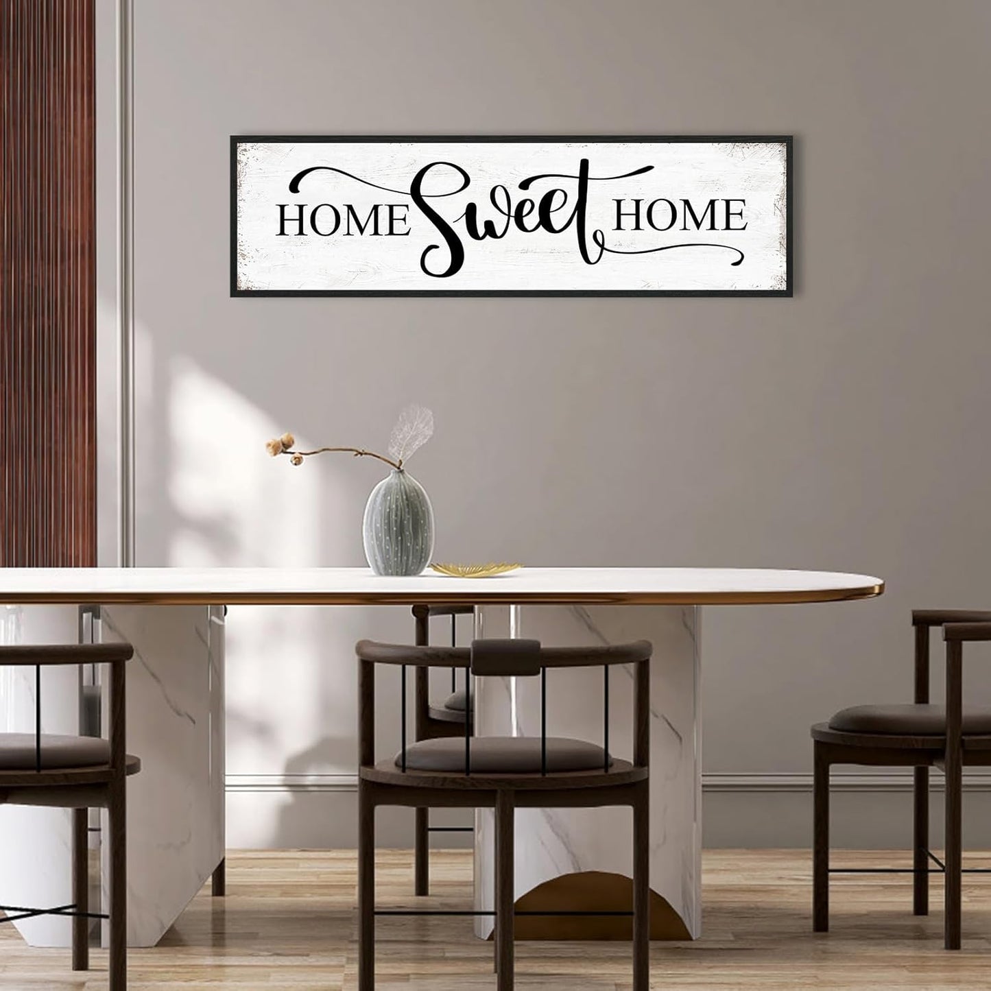 HLJ ART Home Sweet Home Wall Decor Above Bed 16"x48" Framed Large Bedroom Signs Decor for Master Family Room Living Room Dining Room,Modern Farmhouse Ructic Home Sign Behind Couch Wall Decor