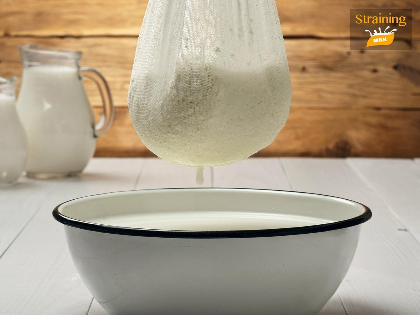 Cheesecloth, Grade 90, 72 Sq Feet, 100% Unbleached Cotton Fabric, Ultra Fine Reusable Cheesecloth for Cooking, Straining (Grade 90-8Yards)