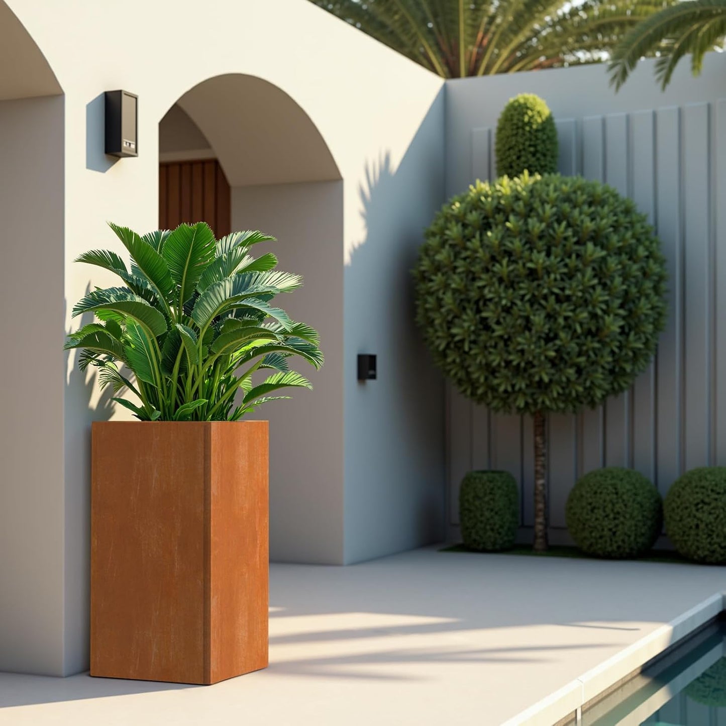 26 Inch Flower Pots - Tall Planter for Indoor or Outdoor Patio/Porch, All-Weather with Removable Insert Shelf | Modern Design for Plants, Flowers, Garden