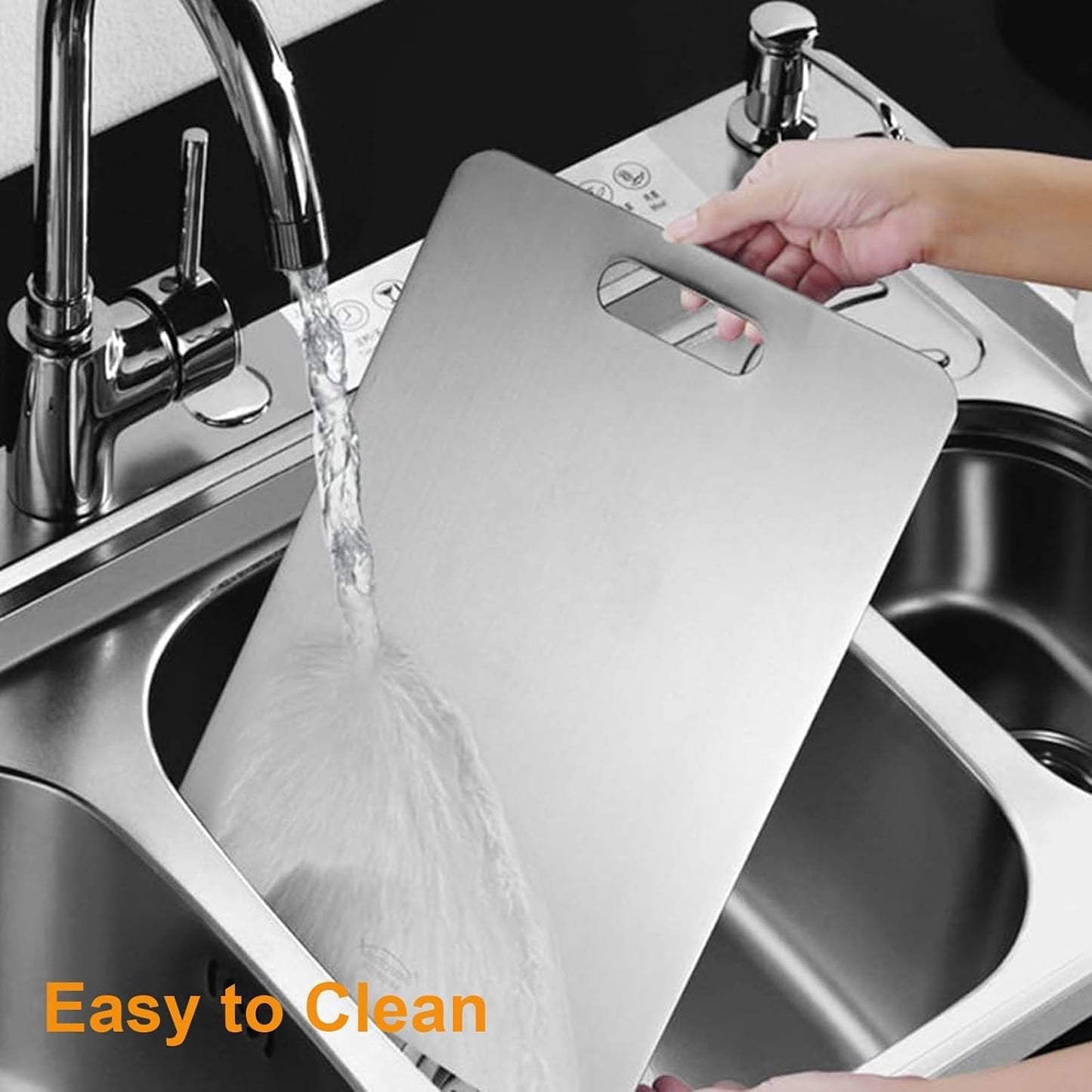 Titanium Cutting Boards for Kitchen - 100% Pure Titanium Cutting Board - Double Sided Food Grade Quality Cutting Boards - Easy to Clean and Store (14"L x 10"W)