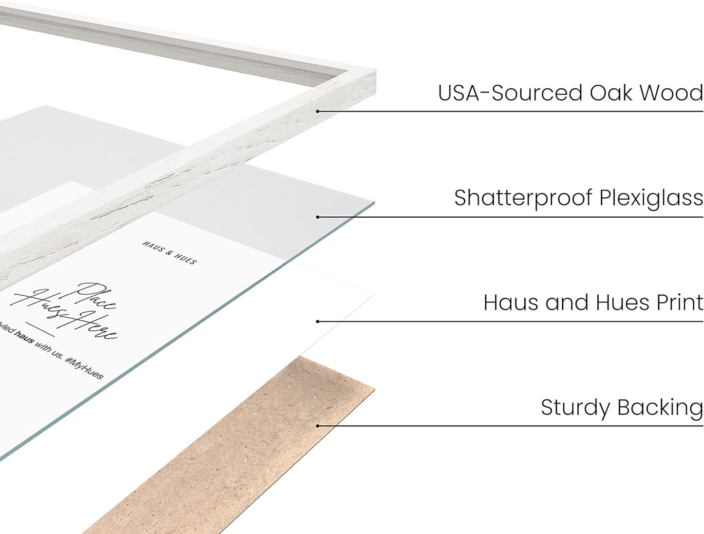 HAUS AND HUES Set of 3 9x12 Picture Frame - 9x12 Frame Wooden Picture Frames, 9 X 12 Frame Natural Wood Picture Frames, 12x9 Picture Frame Set Wooden Frames, 9 X 12 Picture Frame (White Oak Frame)