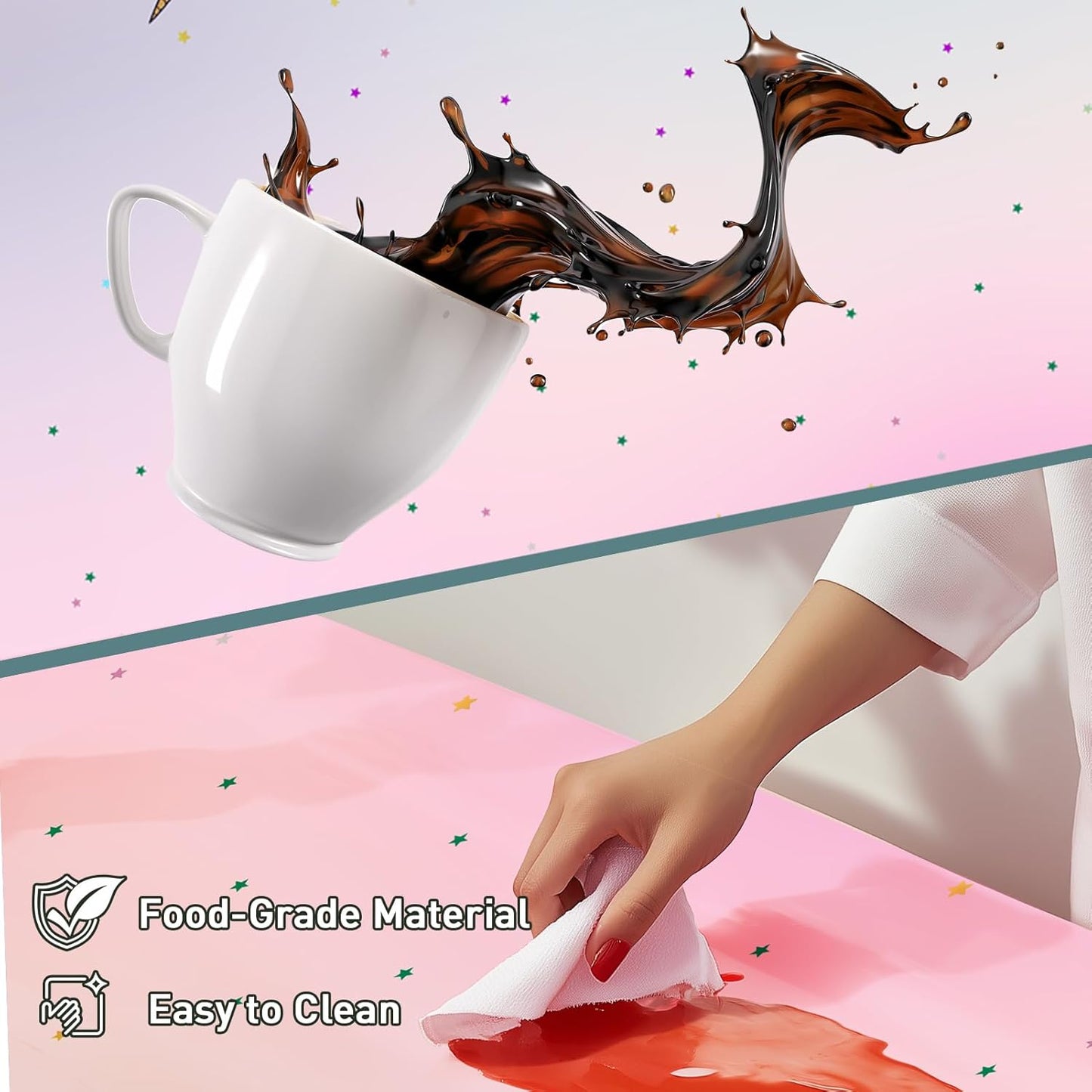 16Pcs Unicorn Tablecloths for Birthday Party, Unicorn Plastic Table Cover Disposable Party Table Cloths, unicórnio Festa Supplies for Baby Shower and Birthday Decoration for Girls (54'' x 108'')