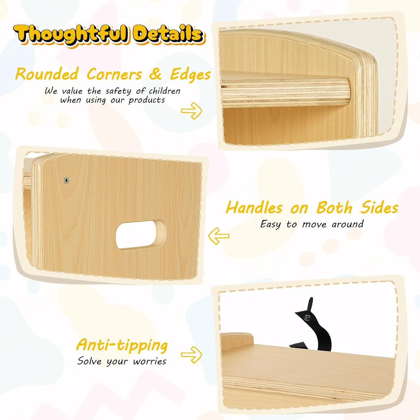 2-Tier Wood Montessori Cabinet for Kids, Toddler Room Book Shelves Toy Organizers and Storage, Small Book Shelf Storage for Baby Children, Furniture of Classroom, Nursery, Playroom