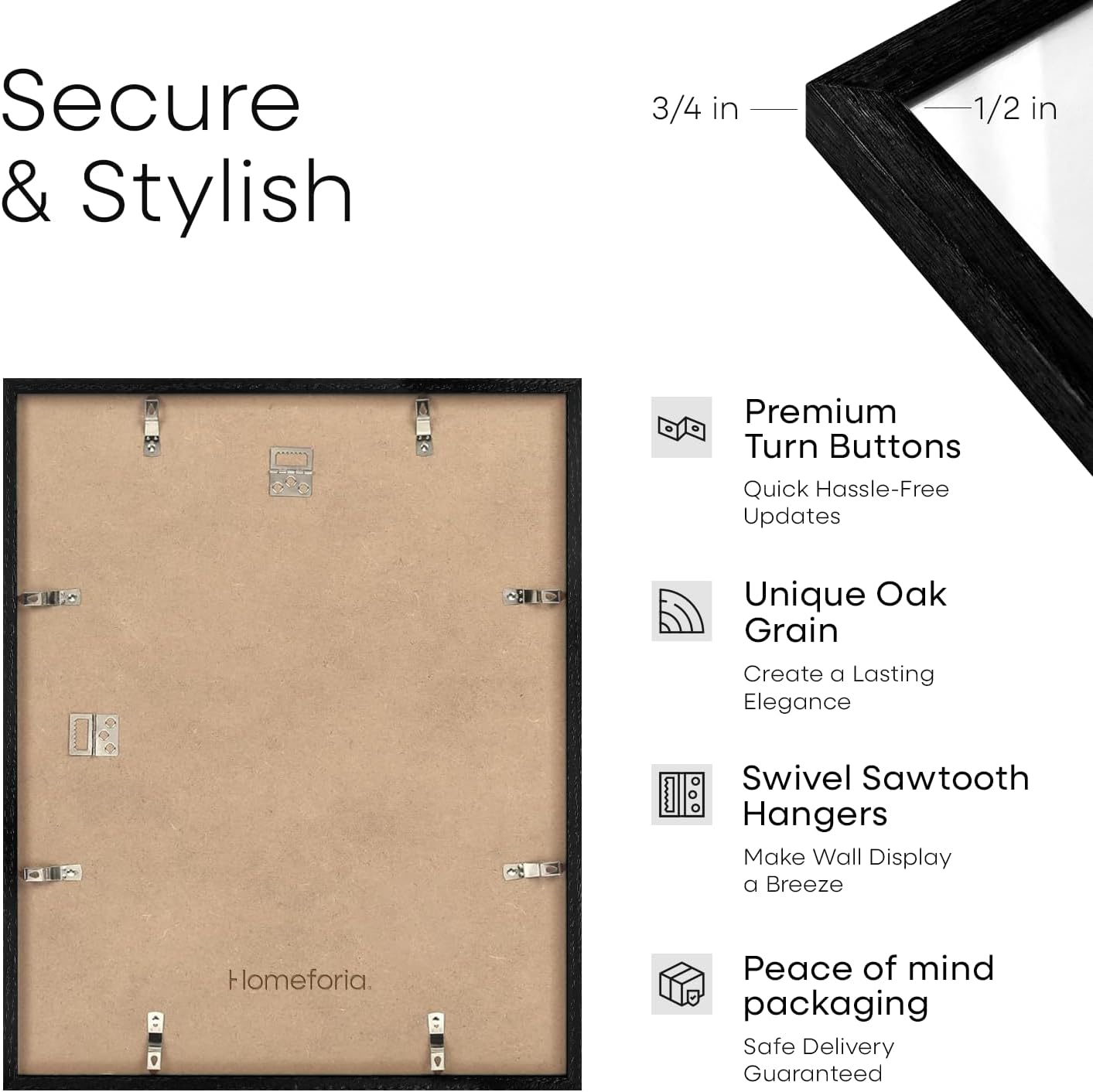 Homeforia 14x20 Double Diploma Frame, High End Oak 14 x 20 Black Wood Certificate Frames with Mat for Two 8.5x11 Diplomas, 20x14 Wooden Dual Award Graduation Frames, Tempered Glass, Wall Kit, Set of 1