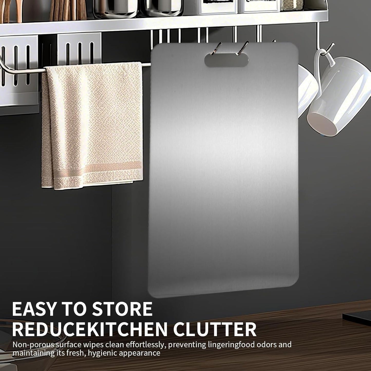 Katuchef Titanium Cutting Board 2025 New Upgrade Pure Titanium Cutting Boards for Kitchen Double Sided Cutting Boards Non Toxic,Hygiene Durable Chopping Board Suitable for Dishwasher Safe(S+M+L)