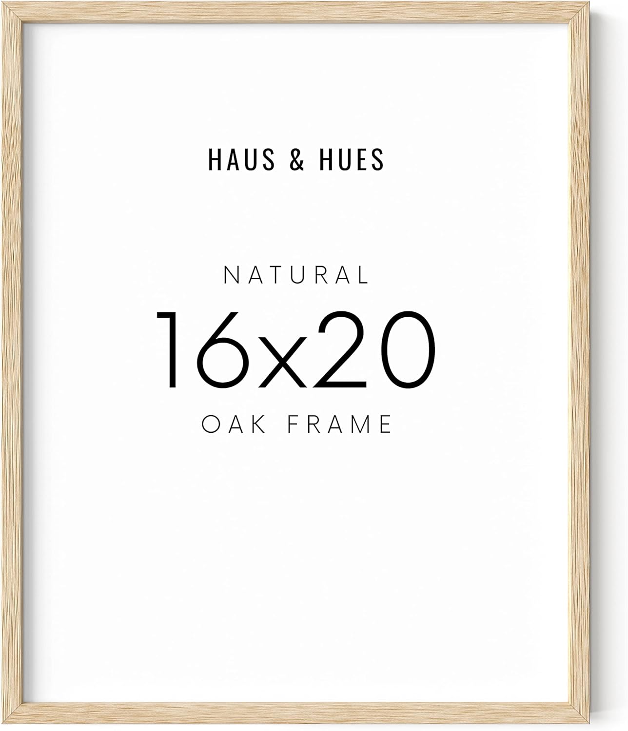 HAUS AND HUES Beige Oak Wood 16x20 Picture Frame - Modern Wood Wall Art Display - Lightweight 16x20 Frame for Art Prints, Photos, Posters - Ready-to-Hang Vertically & Horizontally