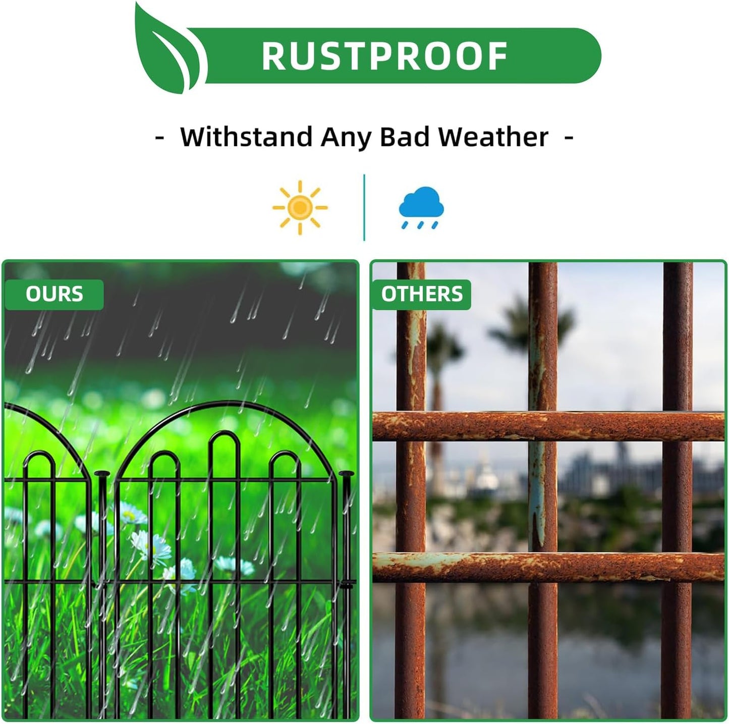 26 Pack Decorative Garden Fence, 26in x 28ft Arched No Dig Animal Barrier Fence for Dog Rabbit, Garden Edging Border, Rustproof Metal Ground Stake Border for Outdoor Yard Patio Decor