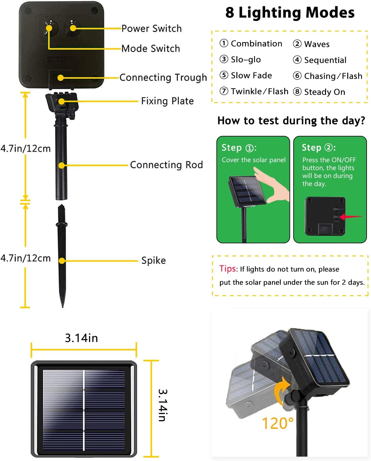 2 Pack 200 LED Solar Christmas Lights Outdoor, Solar String Lights for Outside with 8 Lighting Modes, Waterproof Green Wire Solar Powered Tree Light for Xmas Party Yard Garden Decorations (Multicolor)