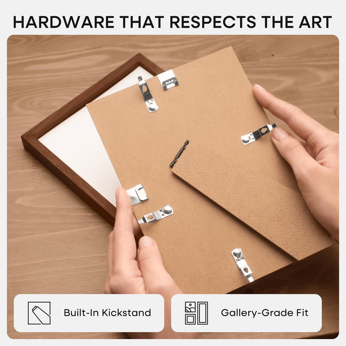 Homeforia 8x10 Picture Frame Brown, High End Dark Oak 8 x 10 Walnut Wooden Frames with Mat 5 by 7 Photo, 8x10 Wood Frame Matted to 5x7 Print, Wall or Tabletop Frame, Tempered Glass, Wall Kit, Set of 1