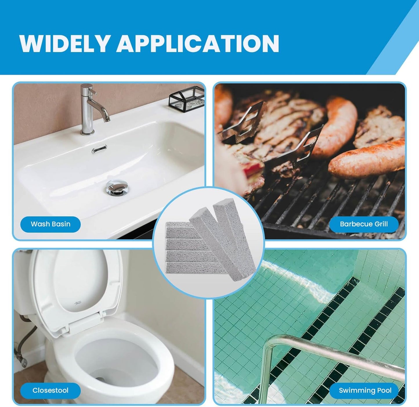 14 Pack Pumice Stone for Toilet Bowl Cleaning, Powerfully Cleans Hard Water Rings, for Cleaning Toilets, Bathtubs, Grills, Swimming Pools, Sinks