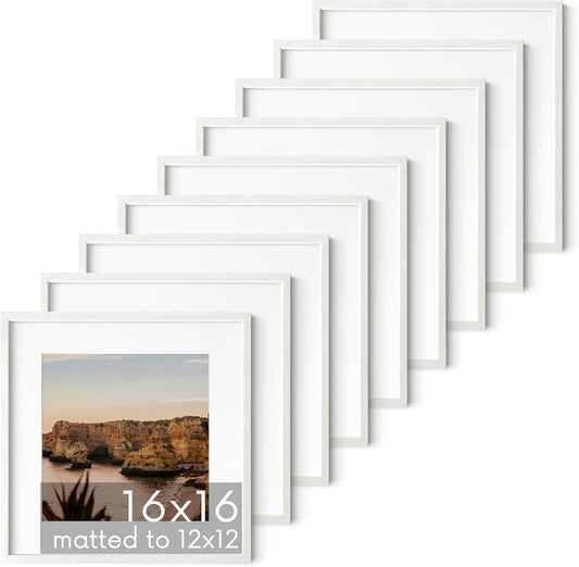 HAUS AND HUES White Square Frames Set of 9-16x16