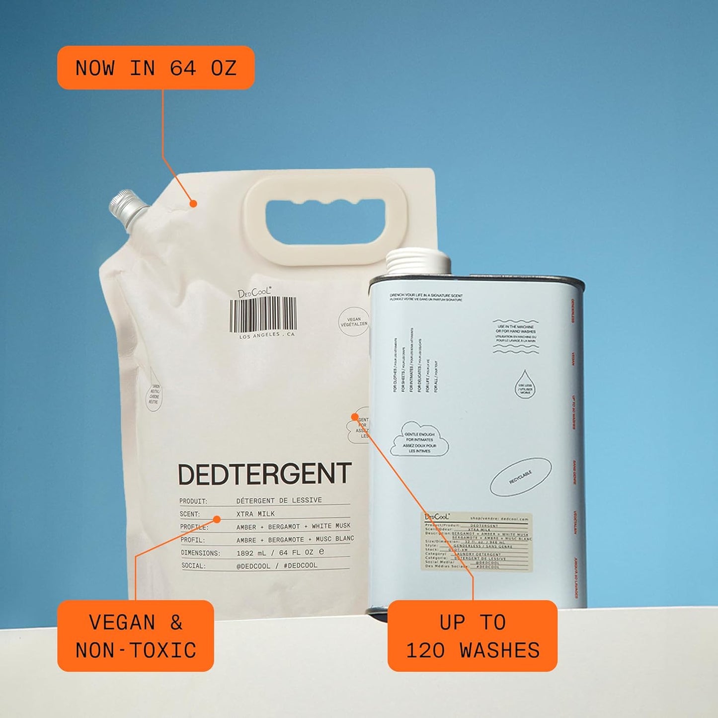 DedCool Liquid Laundry Dedtergent (05 Spring Refill 64 oz) Luxurious Fragrance, Scented, Removes Stains, Ideal for 60 Washes, Infused with Essential Oils, Vegan, Non-Toxic, Cruelty & Dye Free