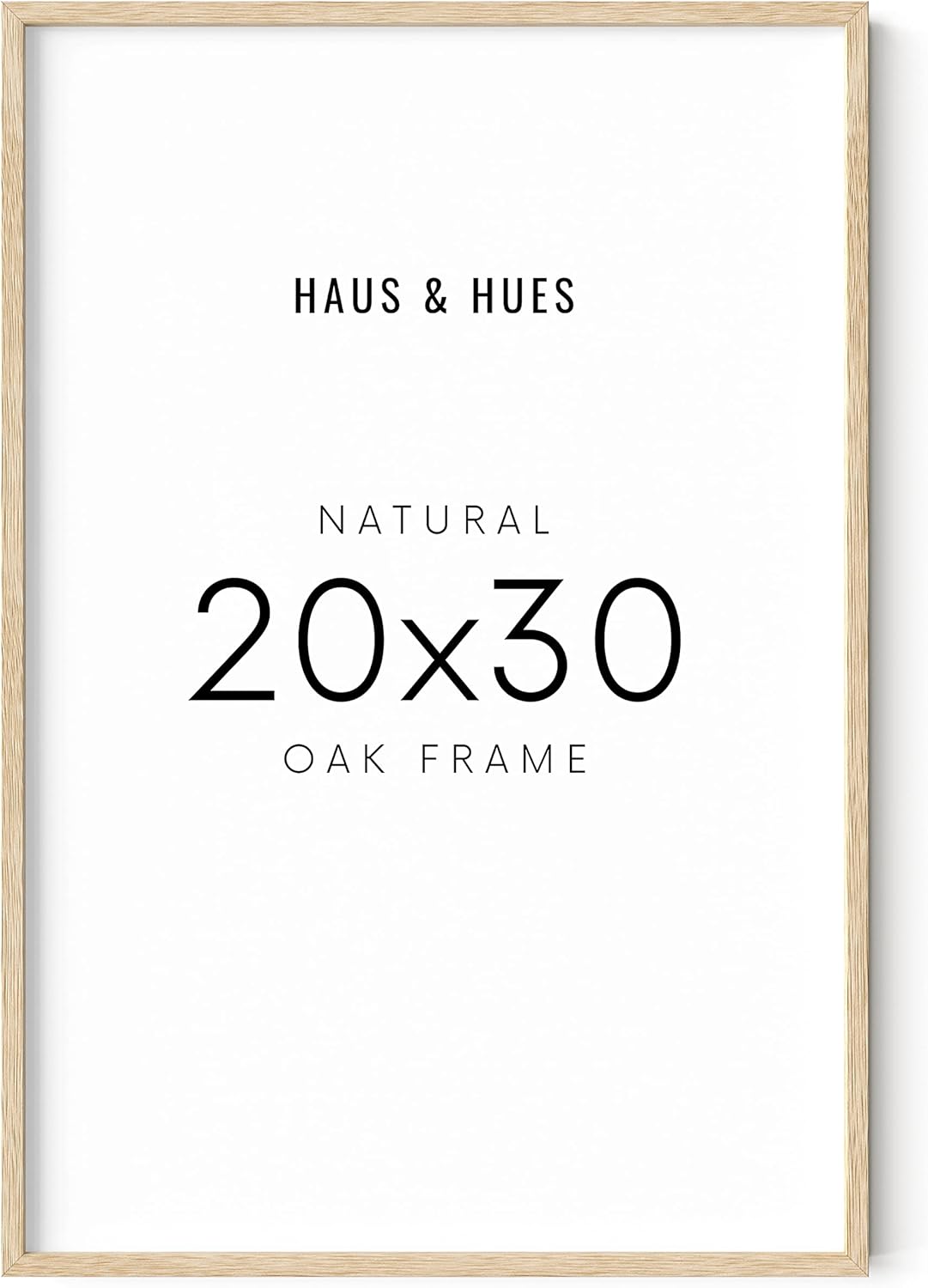 HAUS AND HUES Picture Frame, 20 x 30 inches, Beige Wood, Poster Frame, Natural Finish, Lightweight, for Horizontal and Vertical Wall Mount