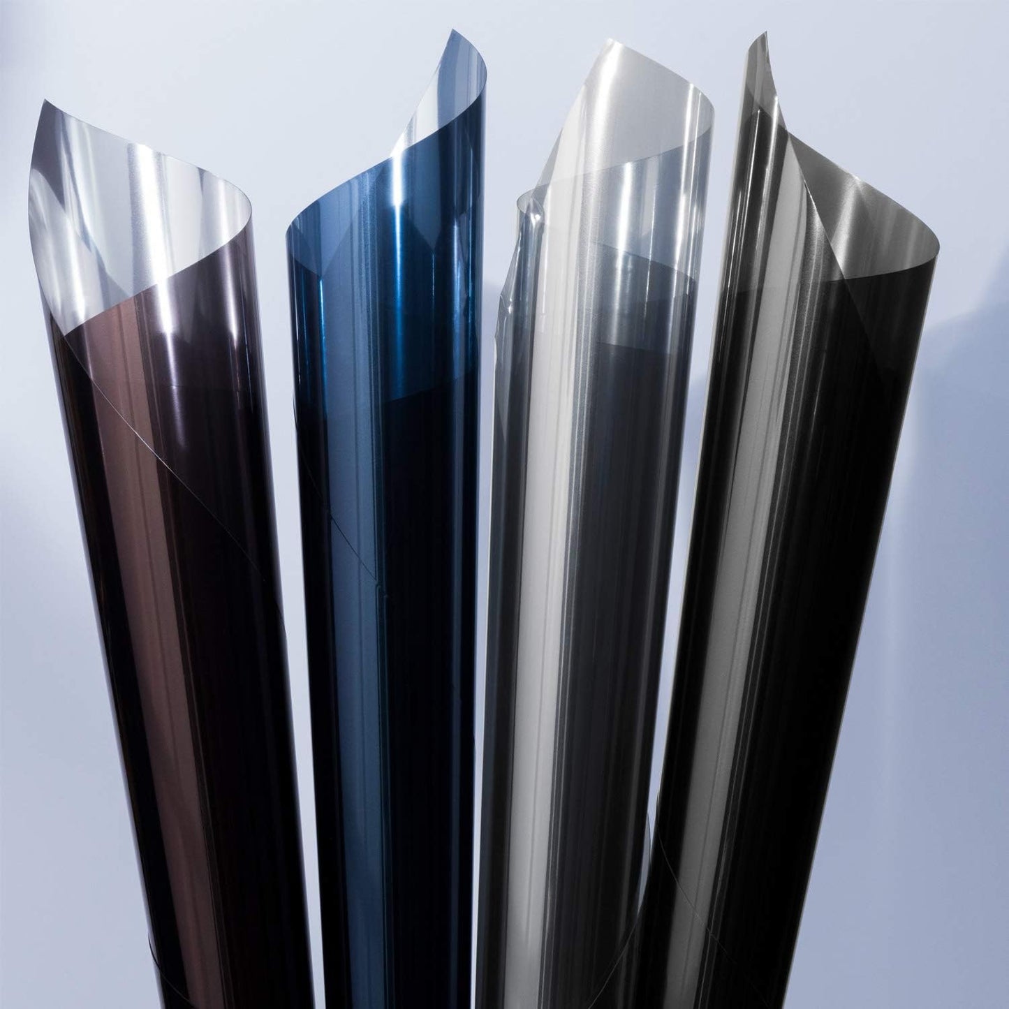 HIDBEA One Way Window Film, Daytime Privacy Sun Blocking Reflective Window Film No Glue Static Cling Heat Control Window Tinting Film for Home and Office, Black Silver, 35.4 x 393.7 Inch