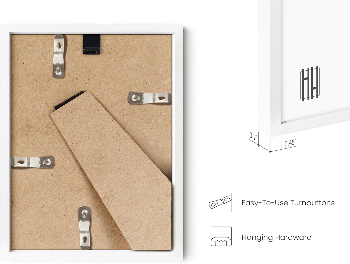 HAUS AND HUES 6x8 White Metal Picture Frames - Photo Frames 6x8 - Features Premium Aluminum, Vertical Hanging, Easel Back for Tabletop, Home, Office (6x8 in, White, Set of 3)