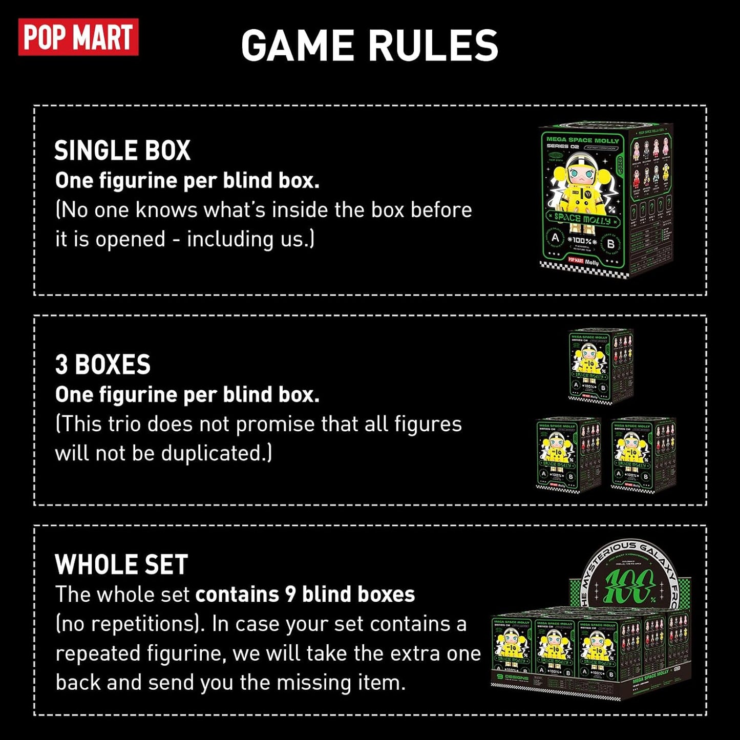 POP MART MEGA Space Molly 100% 2-B Blind Box Figures, Random Design Box Toys for Modern Home Decor, Collectible Toy Set for Desk Accessories, 1PC