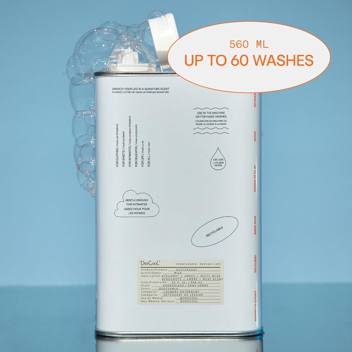 DedCool Liquid Laundry Dedtergent (01 Taunt, 32 fl oz) Luxurious Fragrance, Scented, Removes Stains, Ideal for 60 Washes, Infused with Natural Essential Oils, Vegan, Non-Toxic, Cruelty & Dye Free