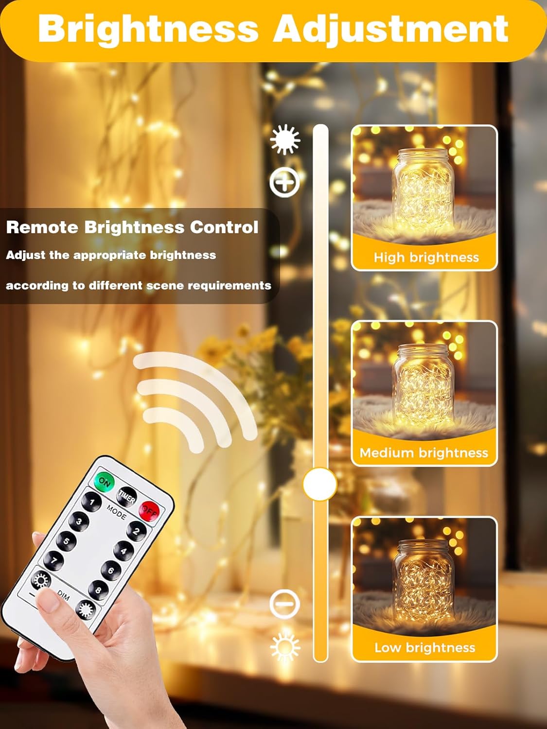 2 Pack 200LED Battery Operated Fairy Lights with Remote, 8 Modes LED String Lights with Timer, Dimmable, Memory Function, Waterproof Twinkle Lights for Outdoor Indoor Christmas Decor(Warm White)
