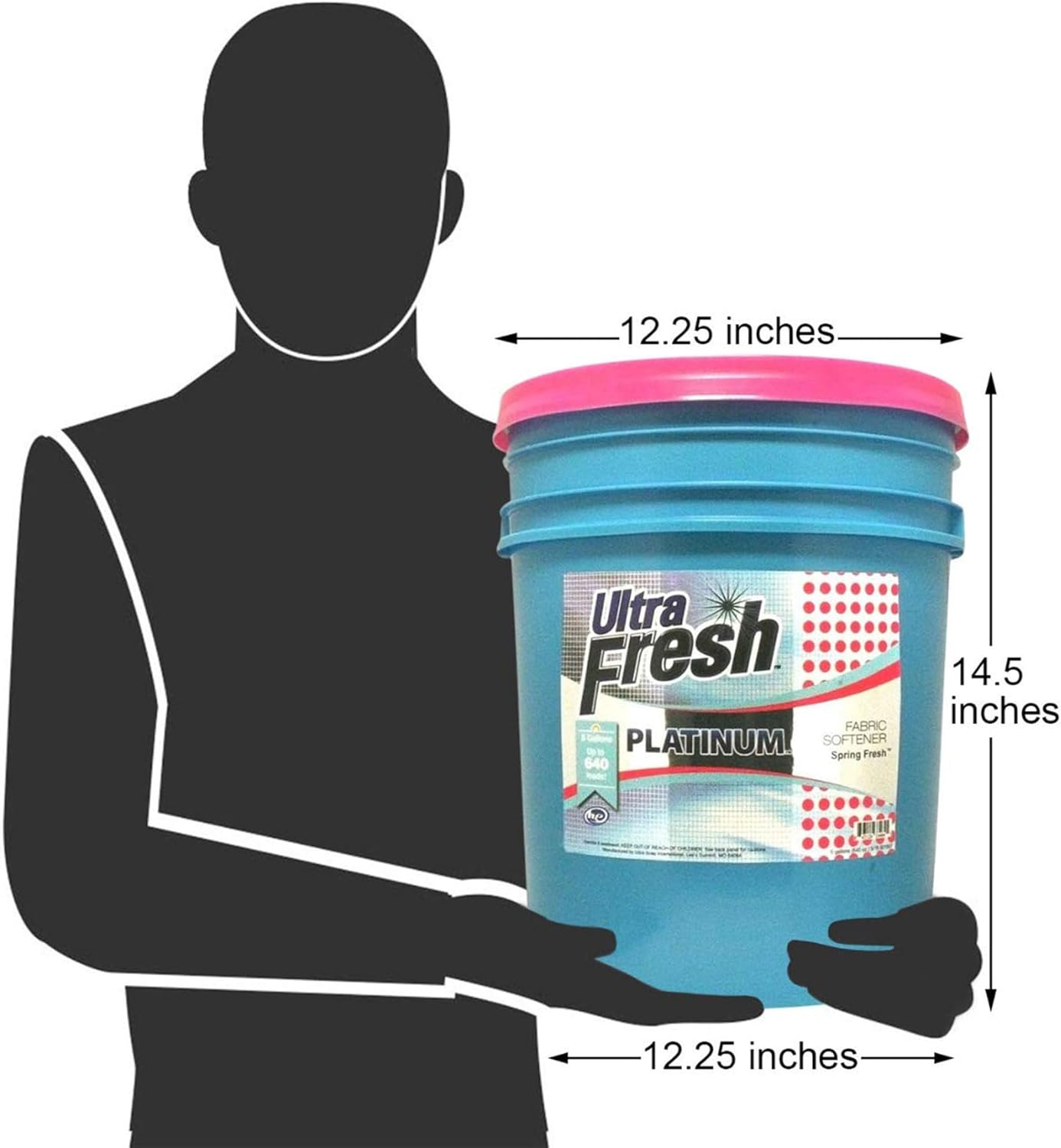 Ultra Fresh 5 Gallon Platinum Fabric Softener for All Machine Types, Liquid Laundry Softener, Up to 640 Loads, Spring Fresh