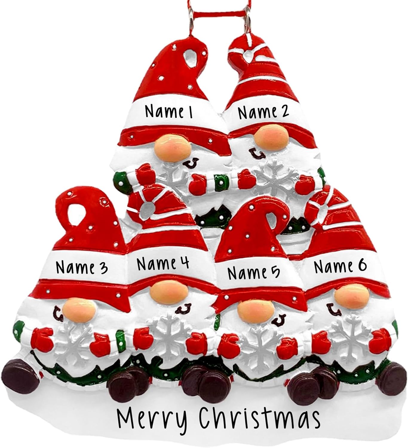 2025 Personalized Christmas Ornaments Family of 2/3/4/5/6,Custom Christmas Gnome Ornaments Deorations with Names,Customized Xmas Ornament Tree Deorations,Personalized Xmas Ornament Gifts