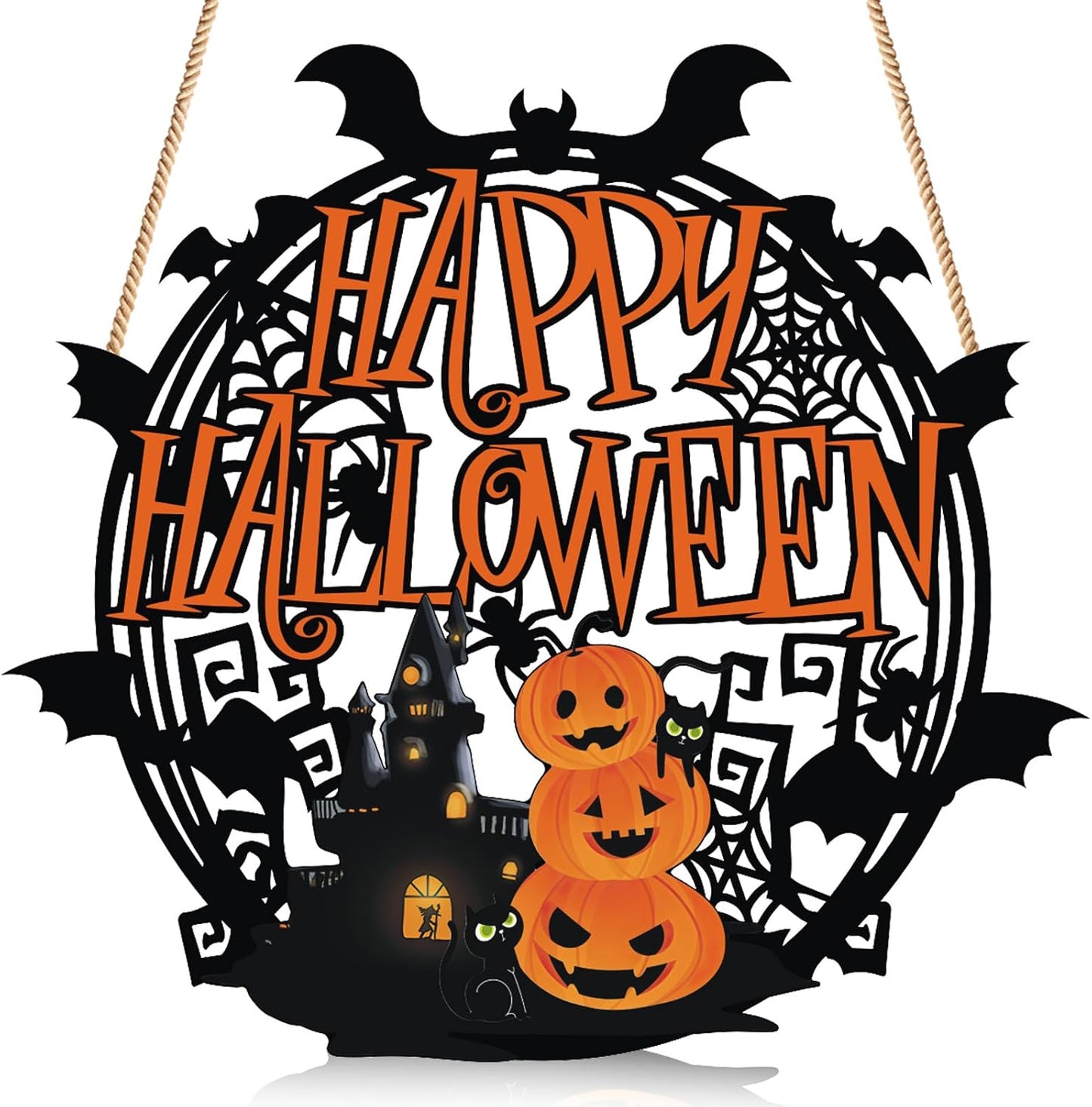 Halloween Indoor Decor Decorations Warm Halloween Decorations for Bedrooms, Halloween Pumpkin Door Sign Decorations, Halloween Pumpkin Decorations Can Hanging Various Indoor and Outdoor Occasions