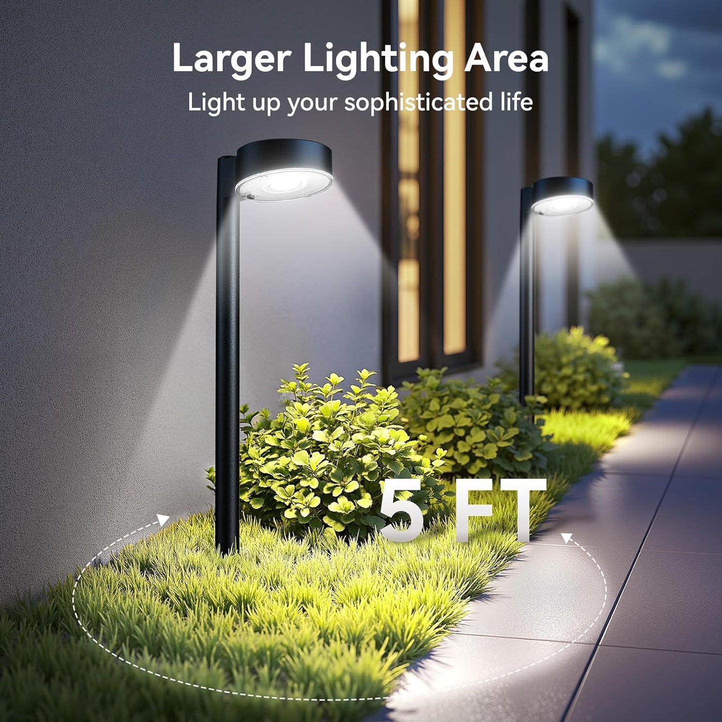 12 Pack Solar Pathway Lights Outdoor, 12 Brighter LED Solar Lights Outdoor Waterproof, Up to 12 Hrs Modern Path Light for Yard Garden Walkway Driveway Lawn, Cool White