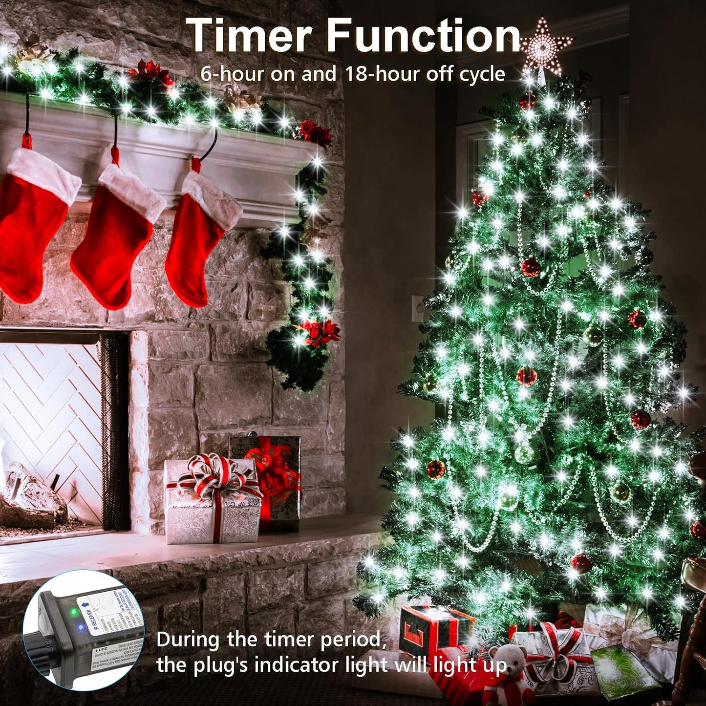 2 Pack Fairy String Lights Plug in, 33Ft Green Wire 100 Micro Starry LED Outdoor String Lights with 8 Modes Timer IP68 Waterproof Twinkle Lights for Bedroom Garden Christmas Home Decor (Cool White)