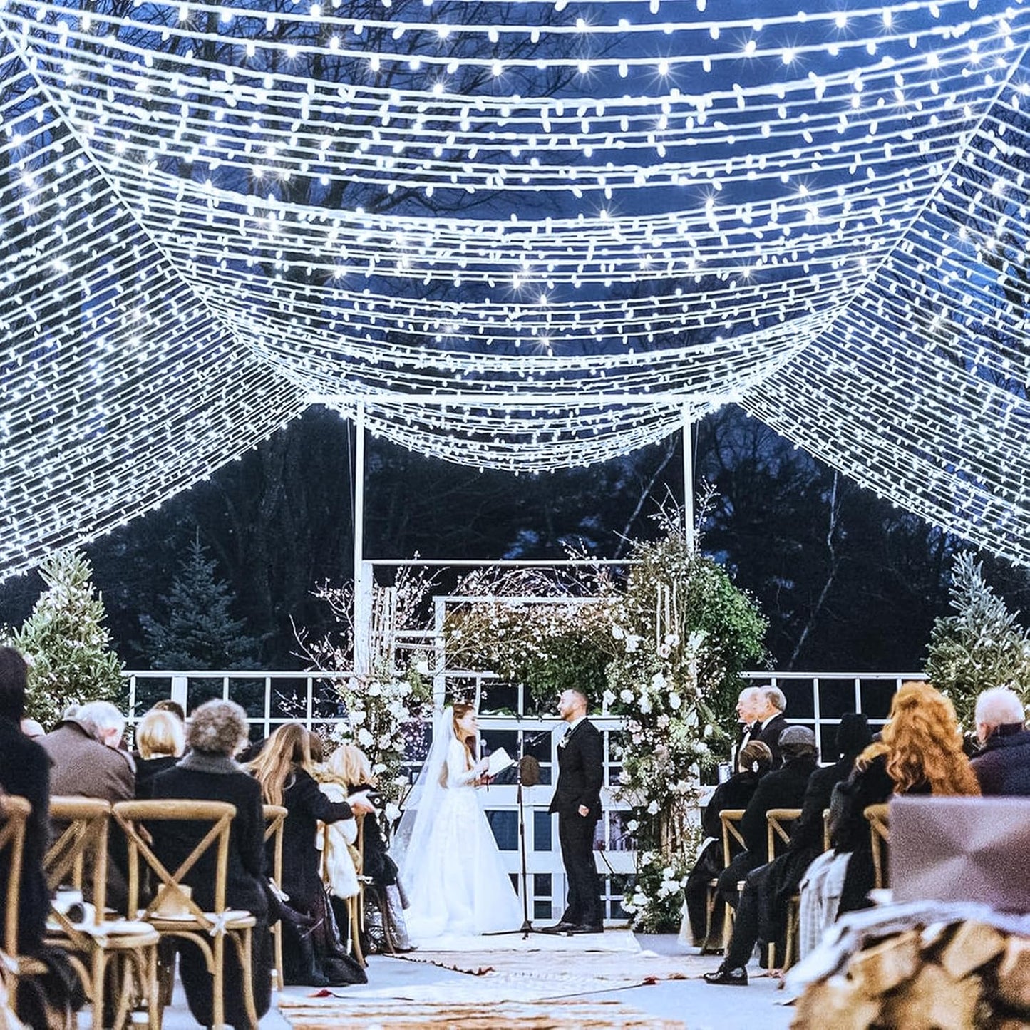 250 LED White Christmas Lights Outdoor, 82ft 8 Modes White Christmas String Lights Clear Wire, Plug in Twinkle Fairy Lights for Bedroom Wedding Tree Christmas Decorations