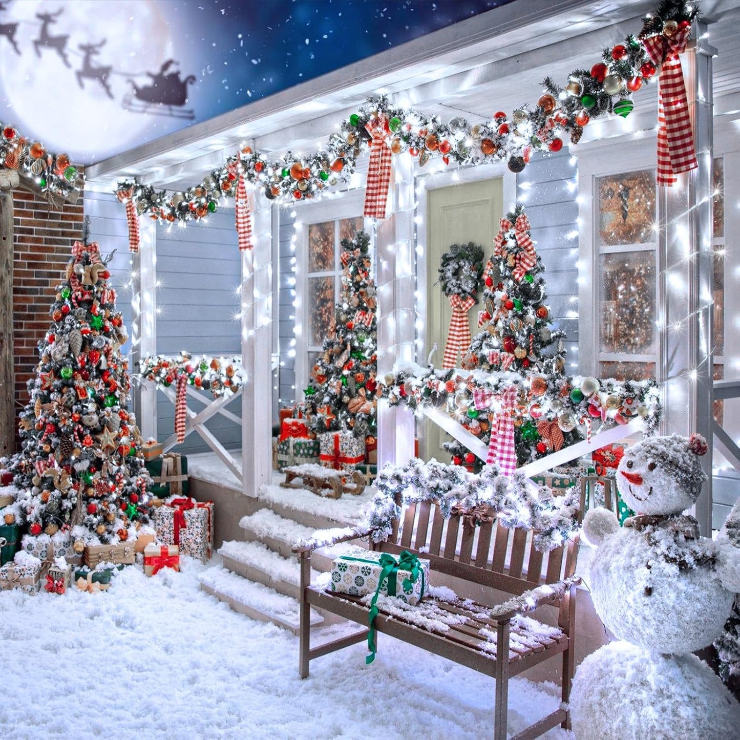 132FT 400 LED White String Lights Indoor Bedroom, 8 Modes White Christmas Lights Outdoor Clear Wire, Plug in Twinkle Fairy Lights for Bedroom Wedding Tree Christmas Decorations