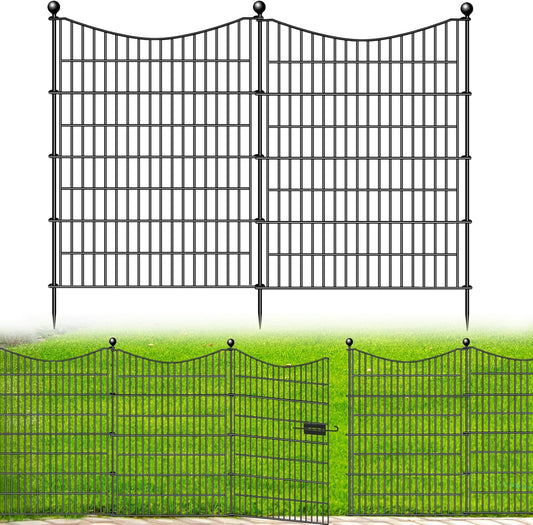 20 Panels Decorative Garden Fence with 2 Gates, 40 in(H) X 47.6 ft(L) No Dig Dog Fence Animal Barrier Outdoor for Yard, Rustproof Metal Garden Edging and Borders, Temporary Fencing Stakes