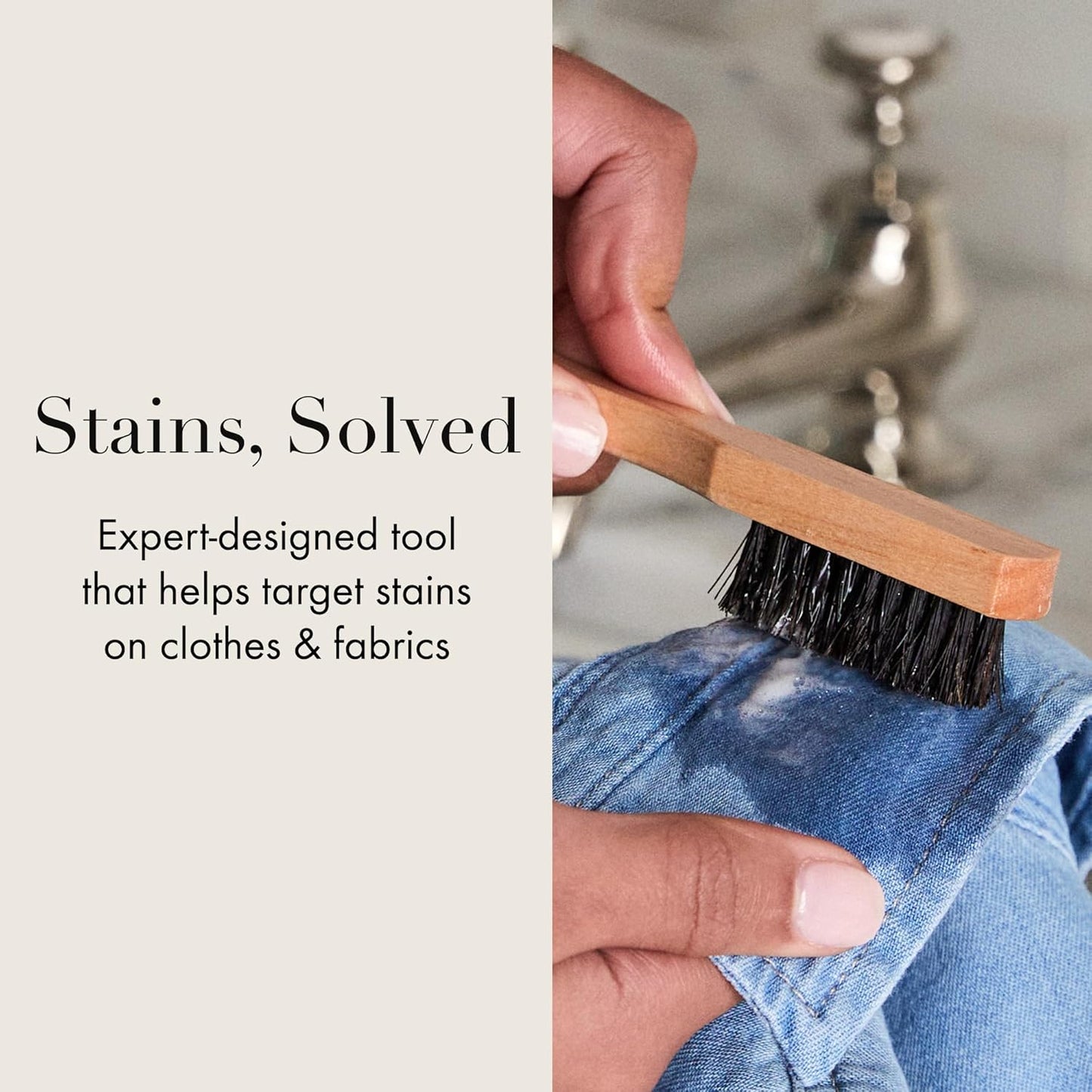 The Laundress Stain Brush, Laundry Brush for Stain Removal, Stain Brush for Clothes, Small Brush for Cleaning Small Spaces, Home Cleaning