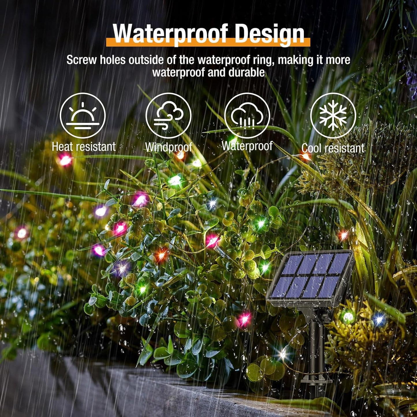 2 Pack Solar String Lights for Outside - 160LED 66FT Solar Fairy Lights Outdoor Waterproof 8 Modes, Copper Wire Solar Powered Twinkle Lights for Tree Garden Christmas Wedding Party Decor, Multicolor