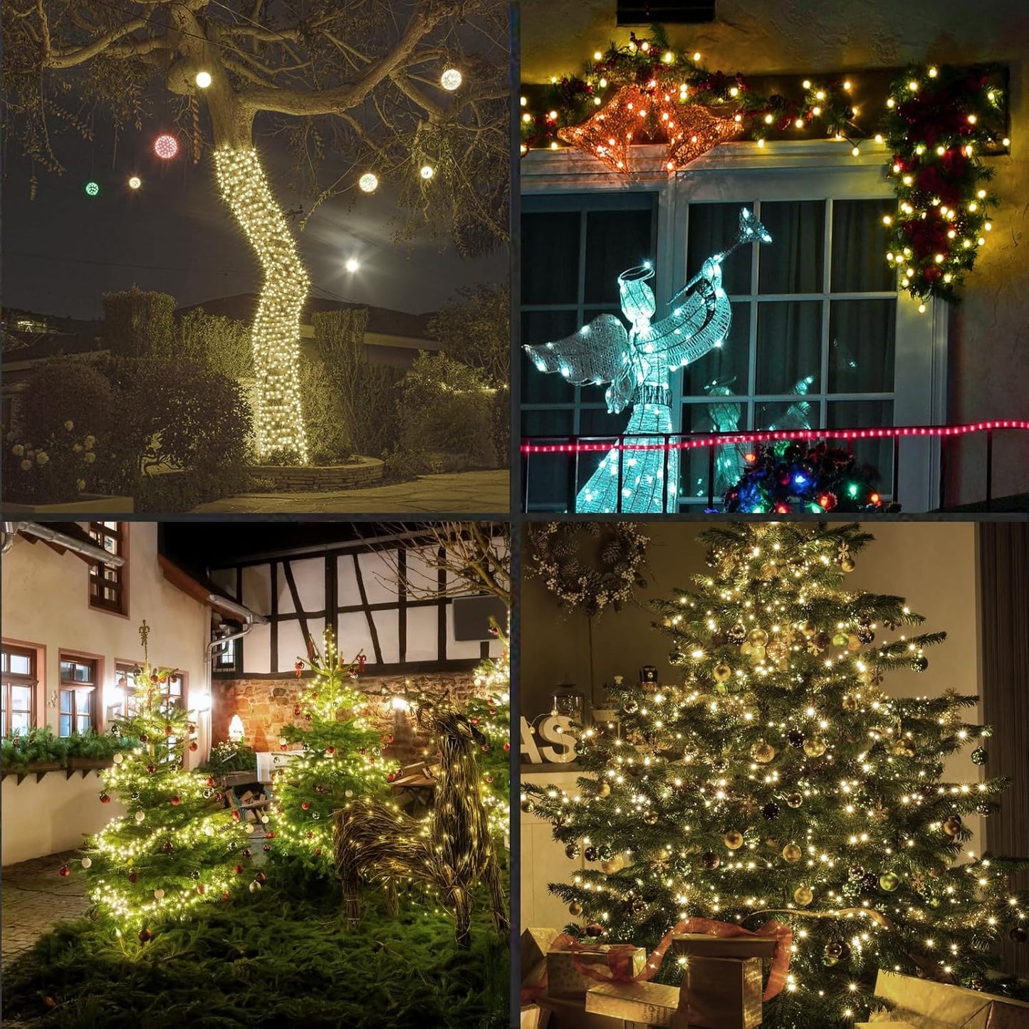 1200LED (24pk of 50L) String Lights, LED Christmas Lights, 6" SPACING,Green Wire,Warm White