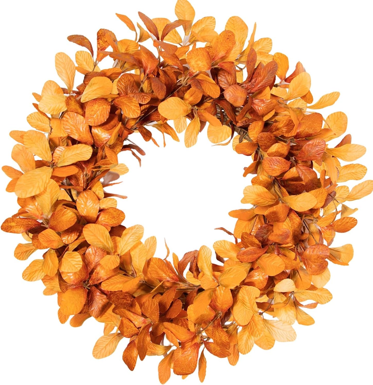 24 Inch Artificial Autumn Wreaths - Fall Leaves Wreath Front Door Decor for Harvest Farmhouse Style, Thanksgiving Halloween Holiday Decor Indoor Outdoor Use